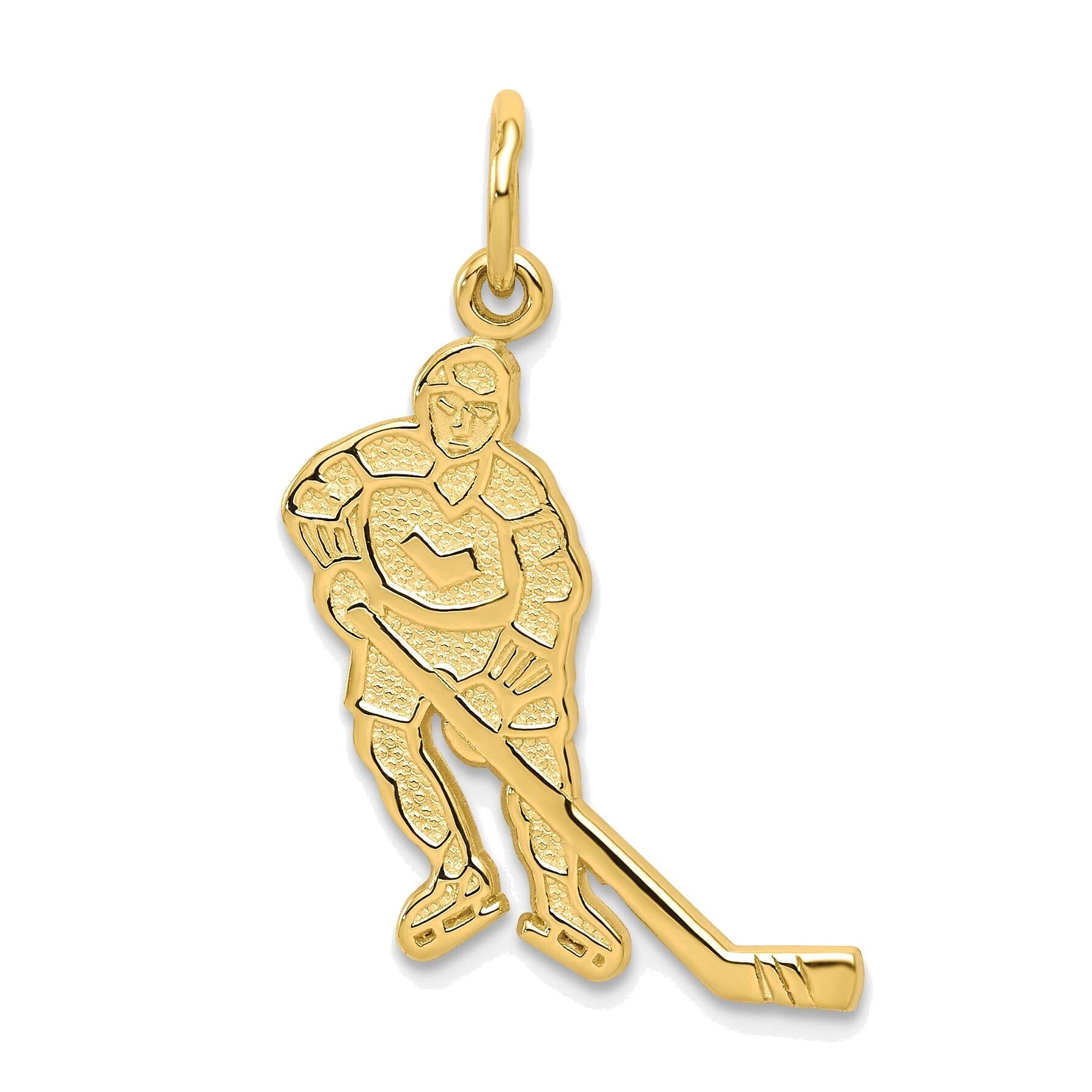 10K Yellow Gold Hockey Charm Jewelry for Sports Fans