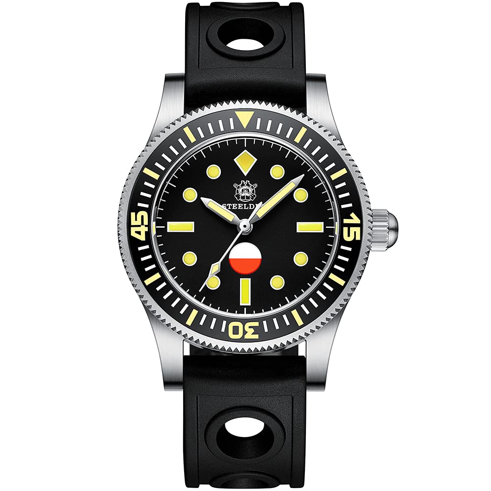 STEELDIVE Men's Automatic Diver Watch - 300M Water Resistant, Self-Winding Mechanical Wristwatch with NH35 Movement, BGW-9 Luminous, Sapphire Crystal & Ceramic Bezel - Perfect for Scuba Diving, Snorkeling and Water Sports