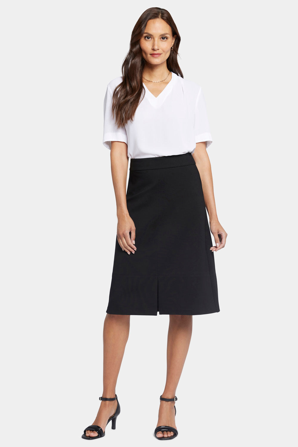 Elegant A-Line Skirt for Women - Classic Black Midi Skirt with Flowy Silhouette | Perfect for Office, Party & Casual Outfits