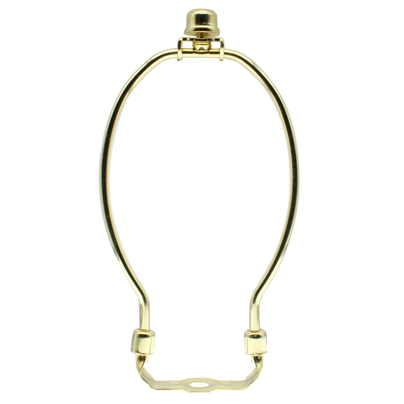 7 Inch Heavy Duty Lamp Shade Harp Holder Kit - Gold Horn Frame Lampshade Bracket with Solid Finial Cap for Table & Floor Lamps - Perfect for Living Room, Bedroom, Office Lighting Decor [FDXGYH]