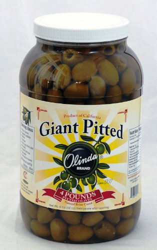 Olinda Giant Salad Olives - 4 Pound Bulk Size | Premium Quality Green & Black Olives for Salads, Pizzas, Charcuterie Boards & Mediterranean Recipes