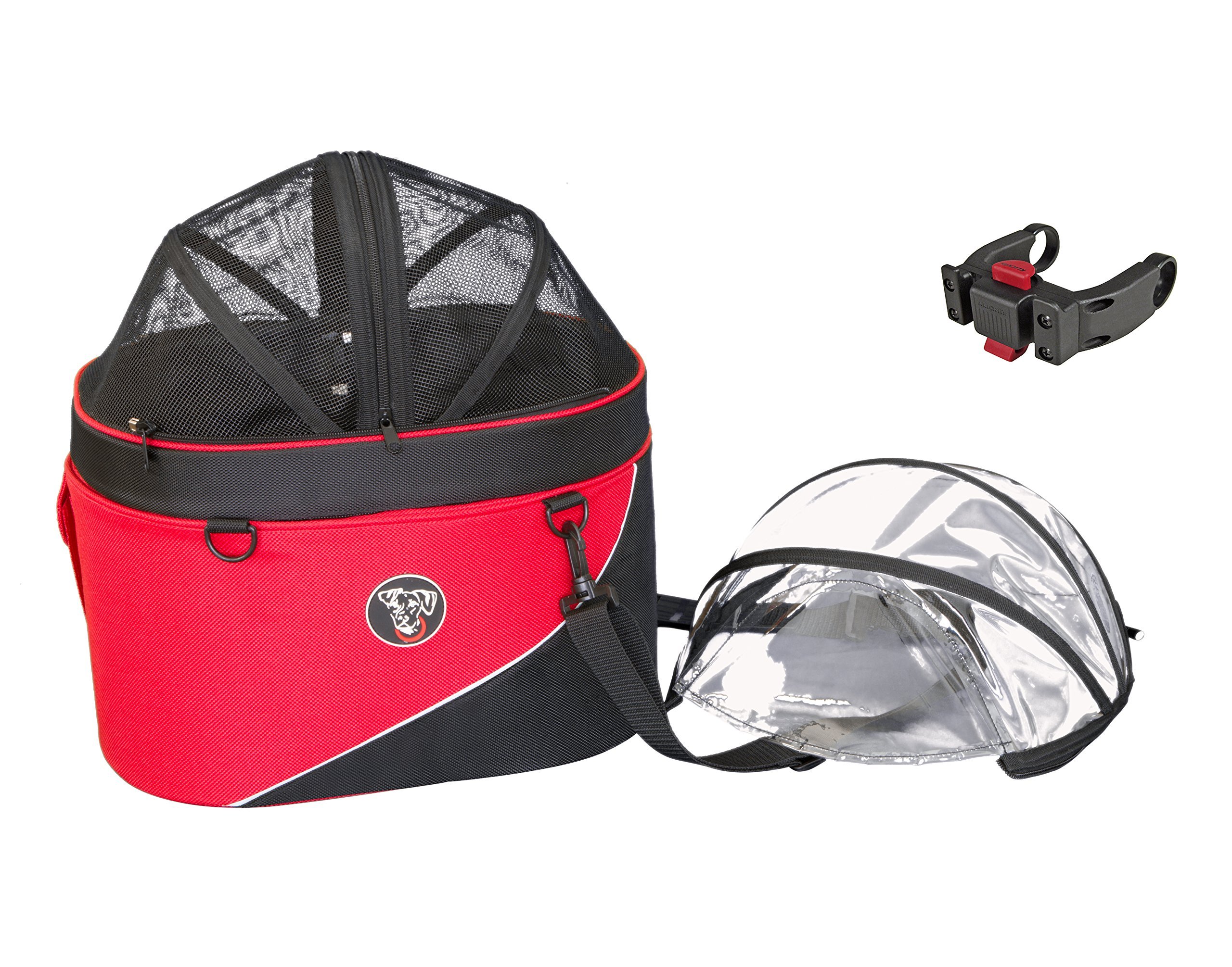 **Red Pet Bike Basket - Durable & Comfortable Carrier for Small Dogs & Cats - Perfect for Cycling, Picnics & Outdoor Adventures**