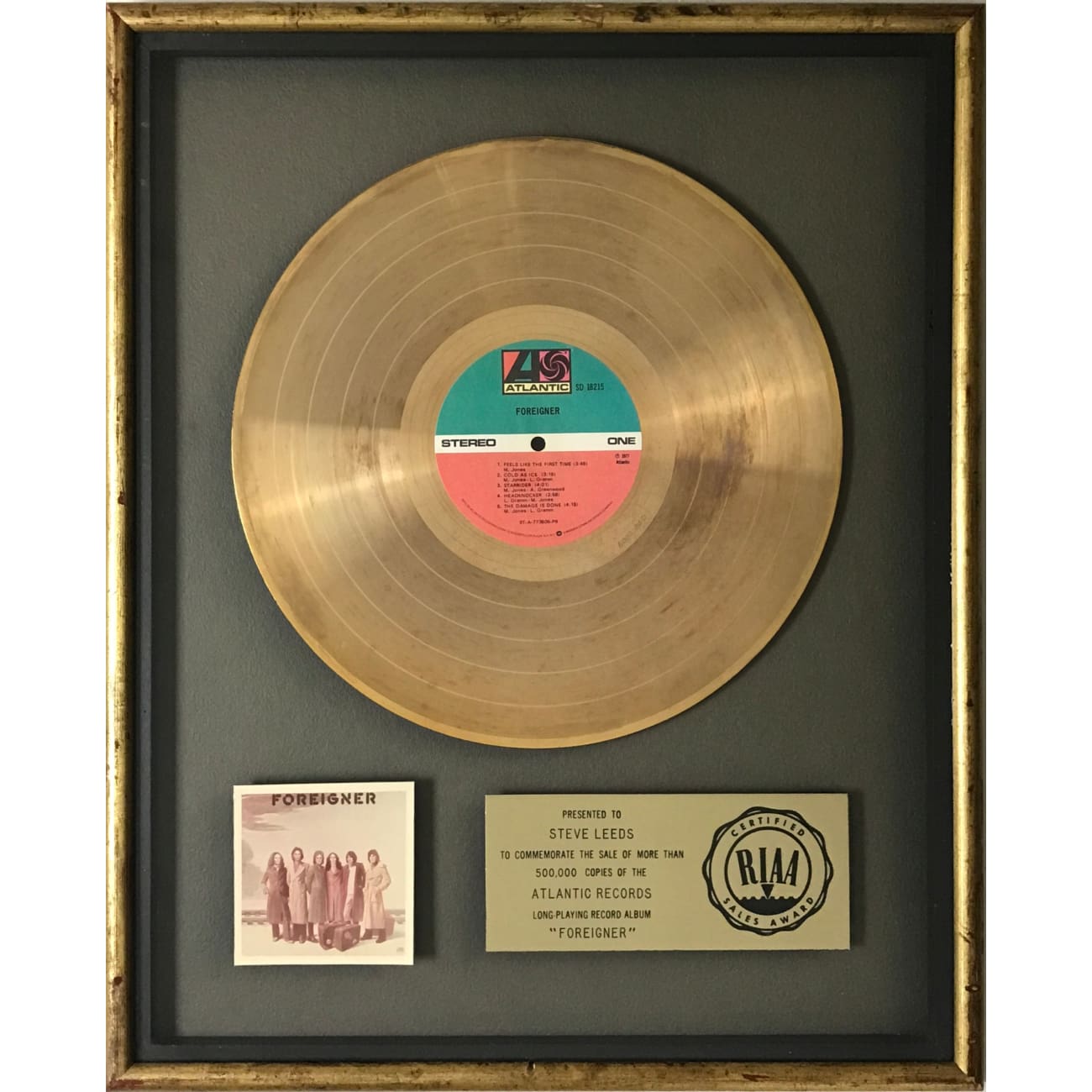 RIAA Gold Album Award Plaque - Official Music Certification for Artists & Bands - Perfect for Studio Display, Music Awards, and Collector's Showcase