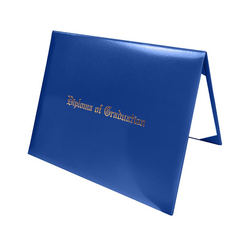 Premium 8.5x11 Inch Leather Diploma Cover - Elegant Graduation Certificate Holder for College Diplomas, Commencement & Office Documents (Royal Blue, 1 Pack) - Perfect for Graduation Gifts, Professional Presentations & Document Protection