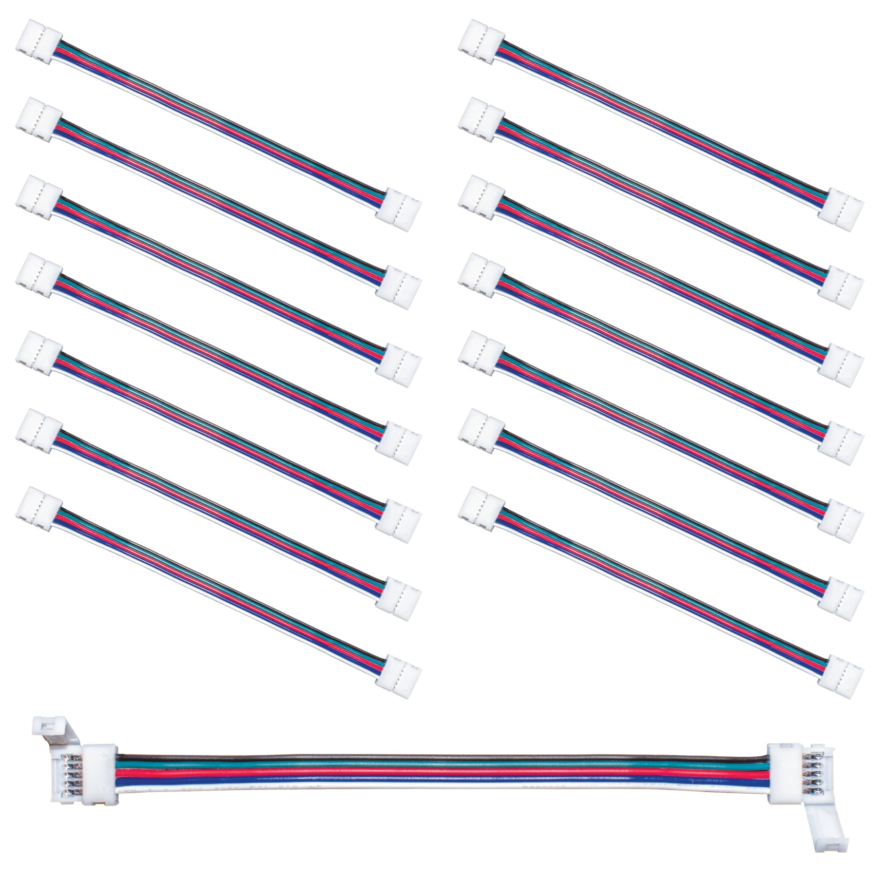 5 Pin RGB+W LED Strip Light 6 in Tape to Tape Connector - Waterproof LED Light Strip Connectors for Indoor/Outdoor Home Decoration, Bedroom, Kitchen, Party Lighting