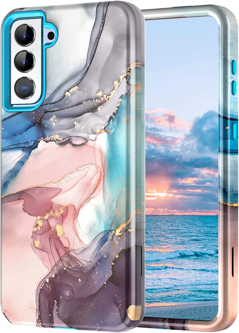 Samsung Galaxy S22 5G Phone Case - Marble Design Shockproof Protective Cover with Military-Grade Drop Protection | Perfect for Everyday Use, Travel & Outdoor Activities