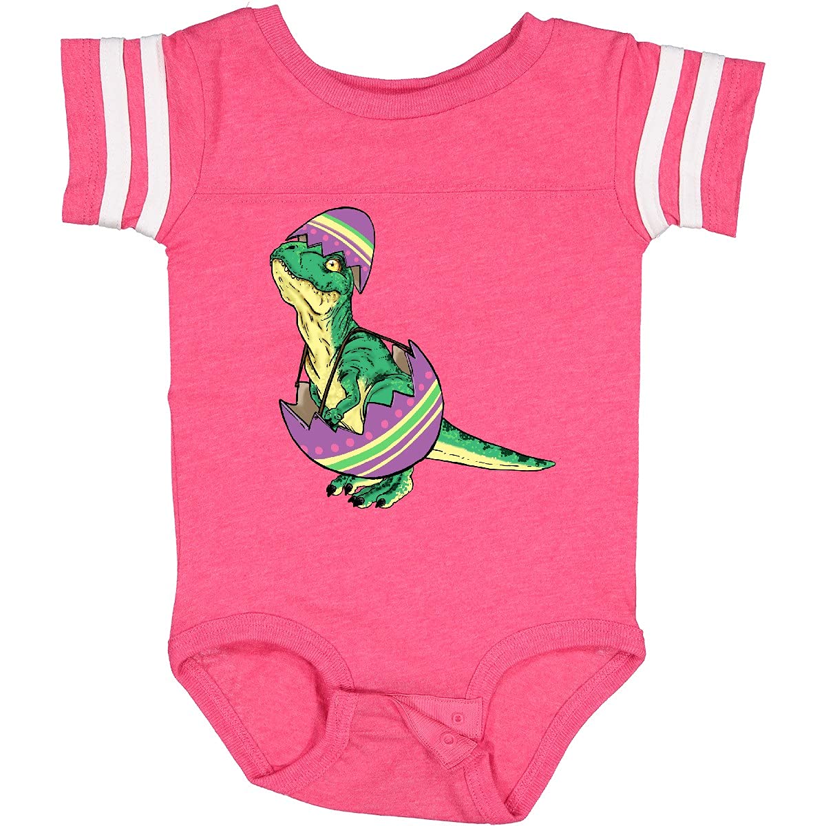 Inktastic Easter Baby T-Rex in Easter Egg Bodysuit - Cute Dinosaur Graphic Onesie for Infants & Toddlers - Perfect for Easter Outfits, Photo Shoots & Holiday Celebrations