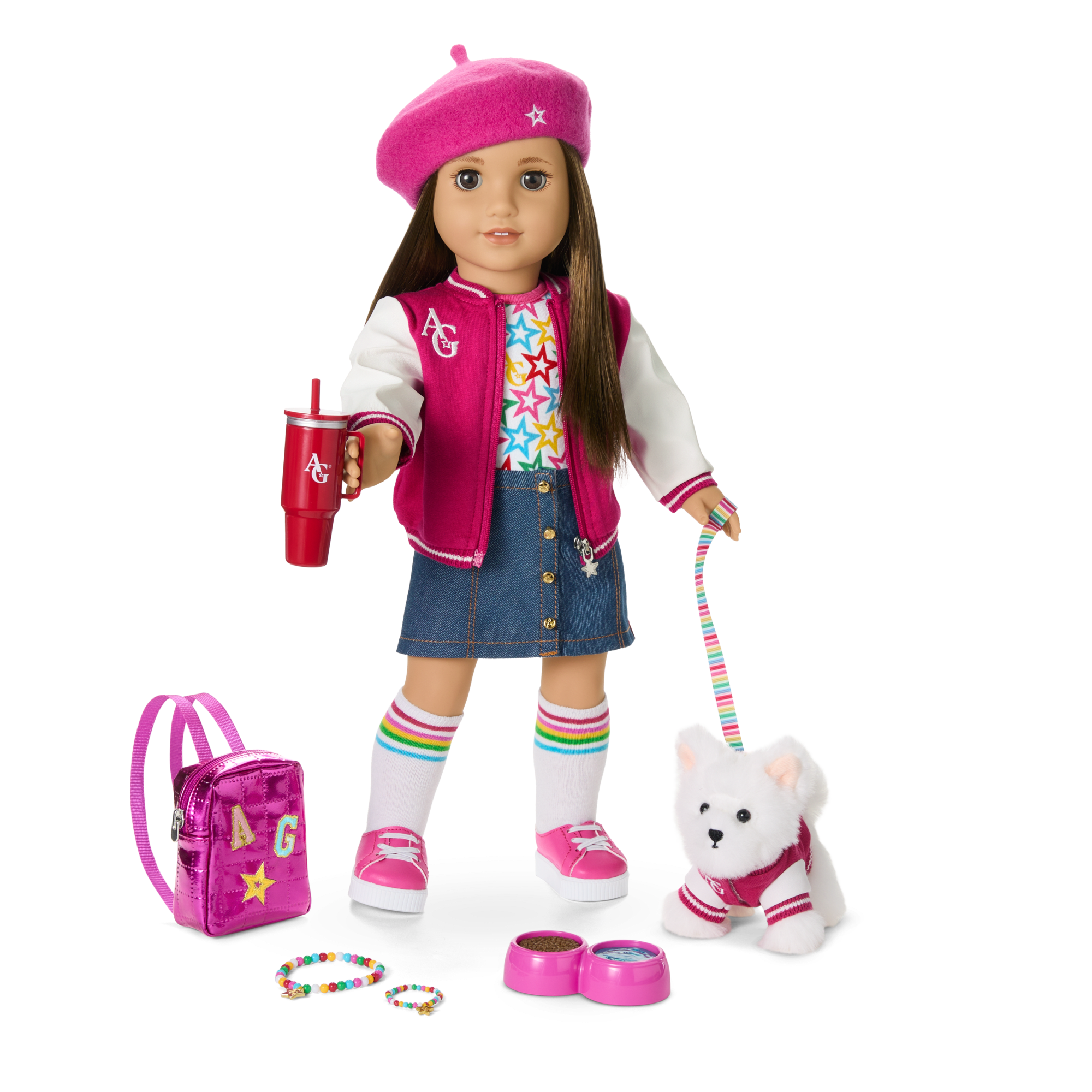 Truly Me™ 18 inch American Girl Doll #107 with Puppy, Mini Backpack & Accessories - AG™ Star Squad Bundle for Kids Pretend Play & Collectors