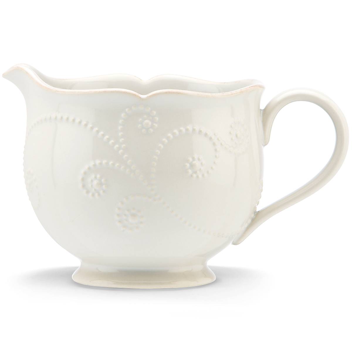 French Perle White Gravy Boat - Elegant Porcelain Sauce Boat with Handle & Spout - Perfect for Thanksgiving Dinner, Holiday Meals & Formal Dining Table Setting