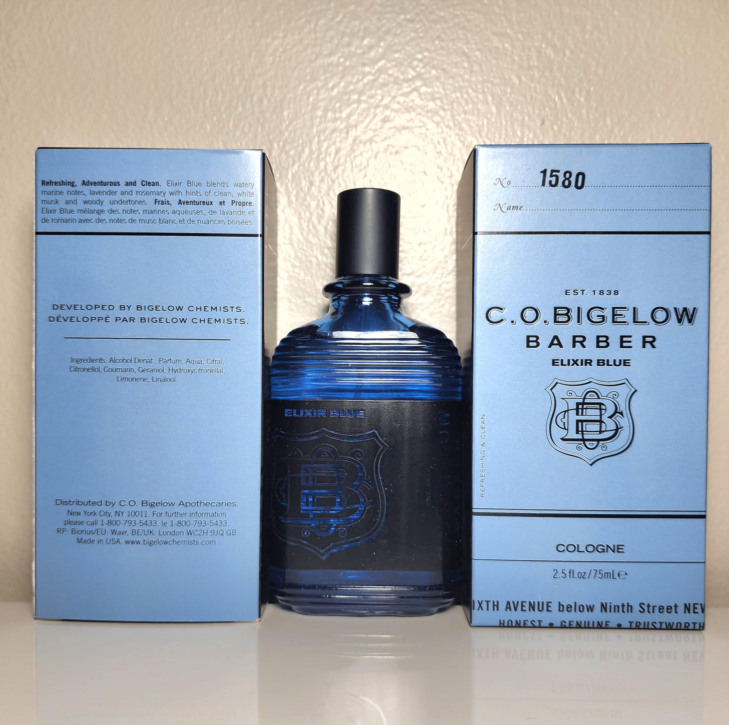 Elixir Blue Cologne for Men by Bigelow - 3 Pack (2.5 fl oz Each) | Fresh Barbershop Scent | Perfect for Daily Wear, Gifts & Professional Use