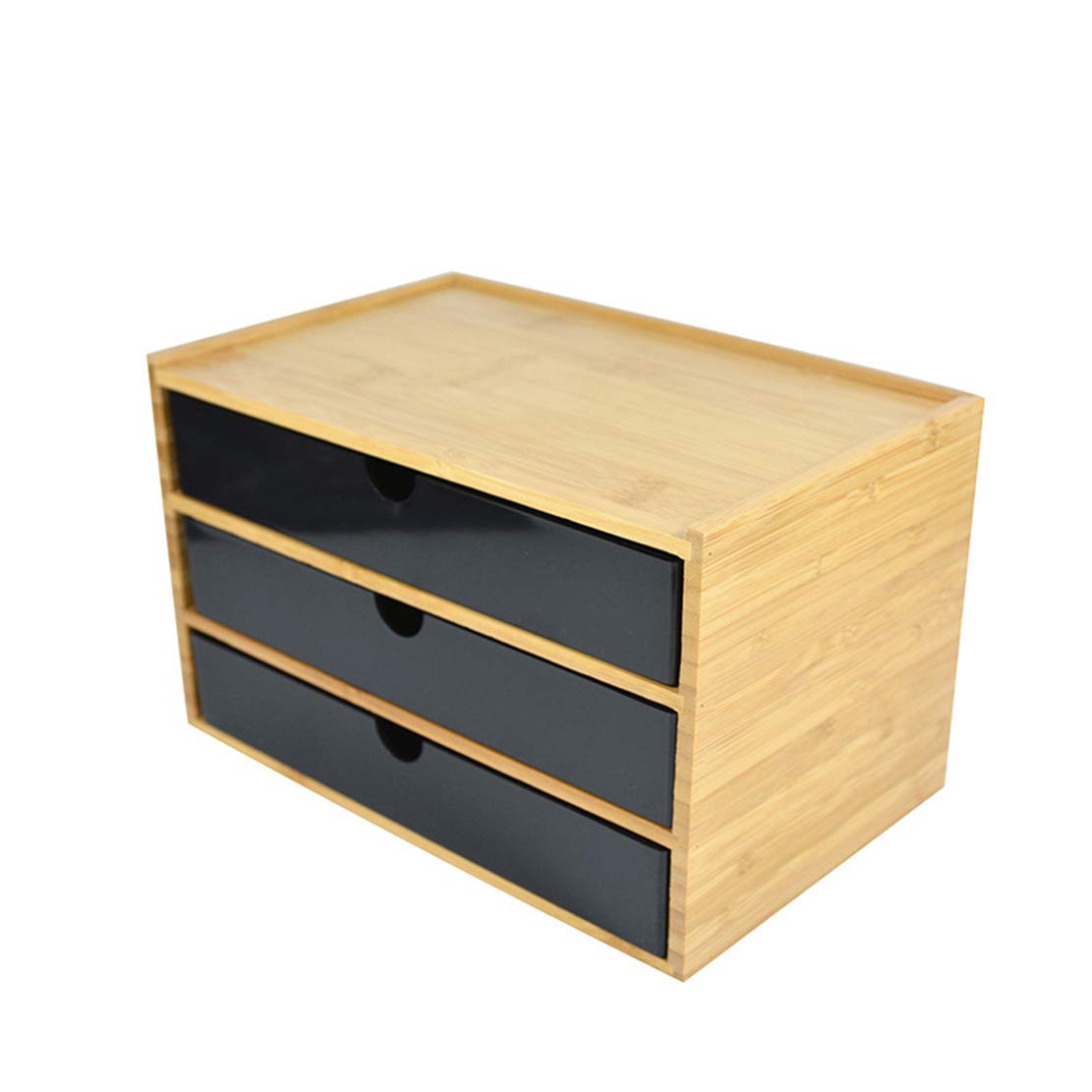 Bamboo Drawer Organizer Set - Stackable Storage for Bathroom Toiletries, Cosmetics, Office Supplies | Large Bamboo Drawers for Pens, Scissors, Business Cards | Perfect for Home, Office & Bathroom Organization