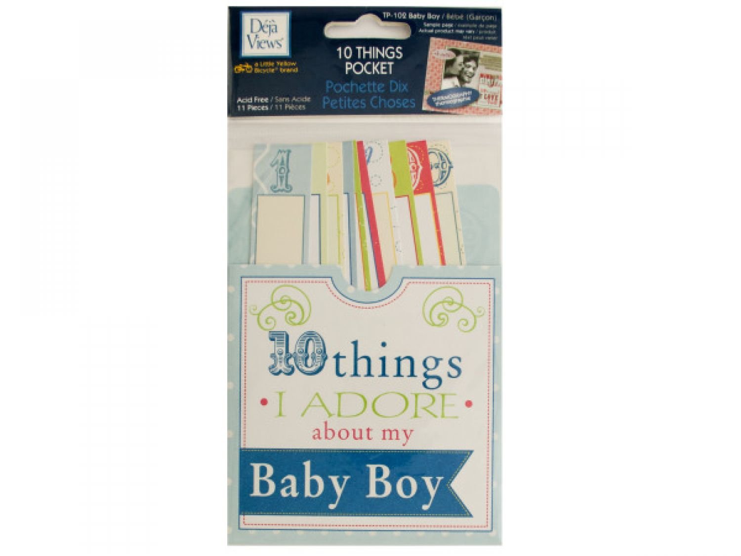 StarSun Depot 10 Things I Adore About My Baby Boy Scrapbook Journaling Pocket Set - 120pcs Baby Memory Keepsake Cards for Scrapbooking, Baby Shower, Photo Albums & DIY Crafts