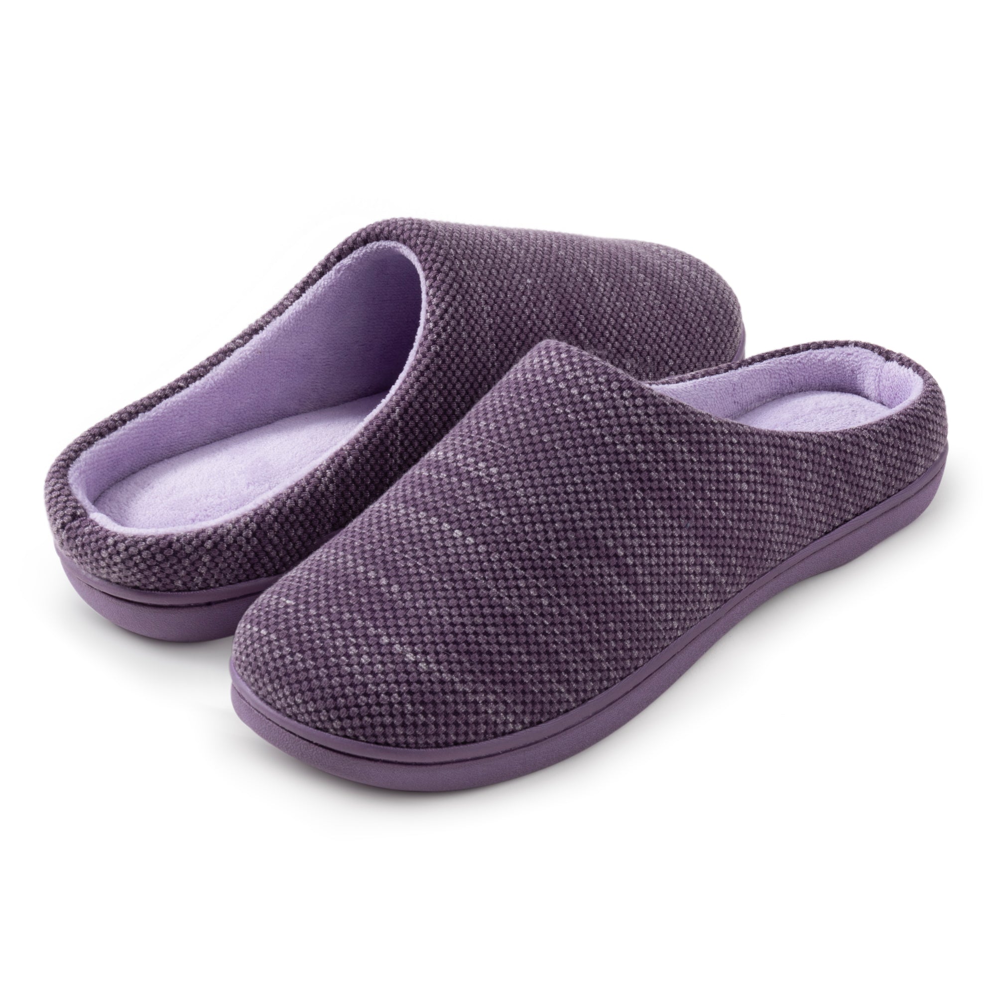 Women's Comfortable Birdseye Knit Two-Tone Slippers - Soft Indoor House Shoes for Relaxing at Home, Lounging & Cozy Winter Wear