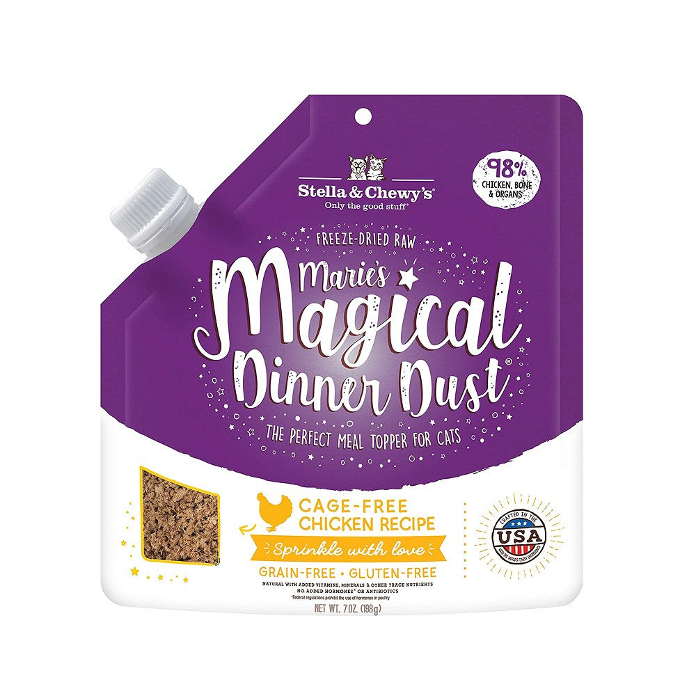 Freeze Dried Chicken Cat Food Topper - Magical Dinner Dust for Picky Eaters | High Protein Meal Enhancer for Cats | Perfect for Dry & Wet Food Mixing