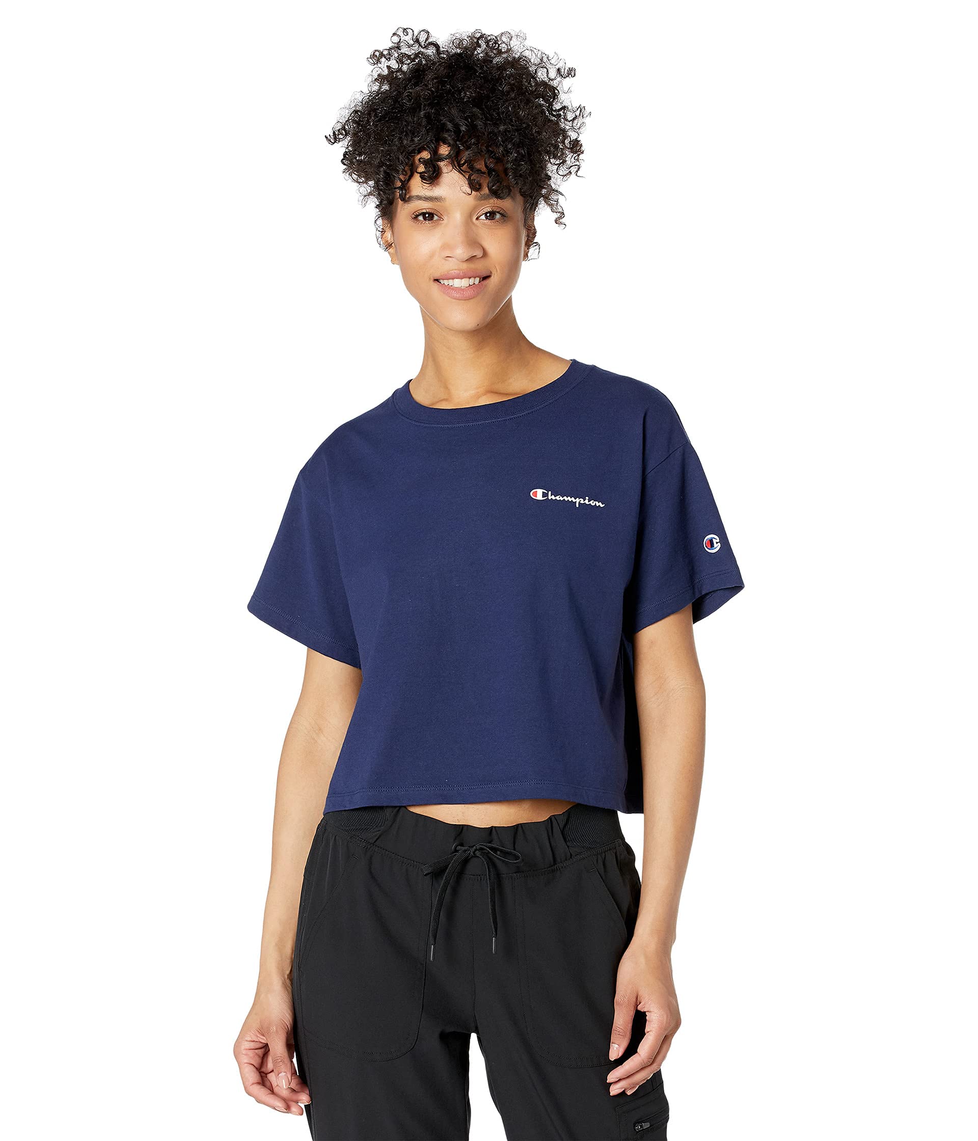 Champion Women's Classic Crop Top Tee Shirt - Best Soft Comfortable Short Sleeve T-Shirt for Casual Wear, Gym, Workout & Street Fashion