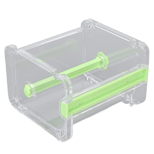 Clear Tape Dispenser for Office & DIY Projects - Compact Roll Tape Holder with Easy Glide Cutting Edge (Green) - Perfect for Wrapping Gifts, Organizing Desk & Crafting
