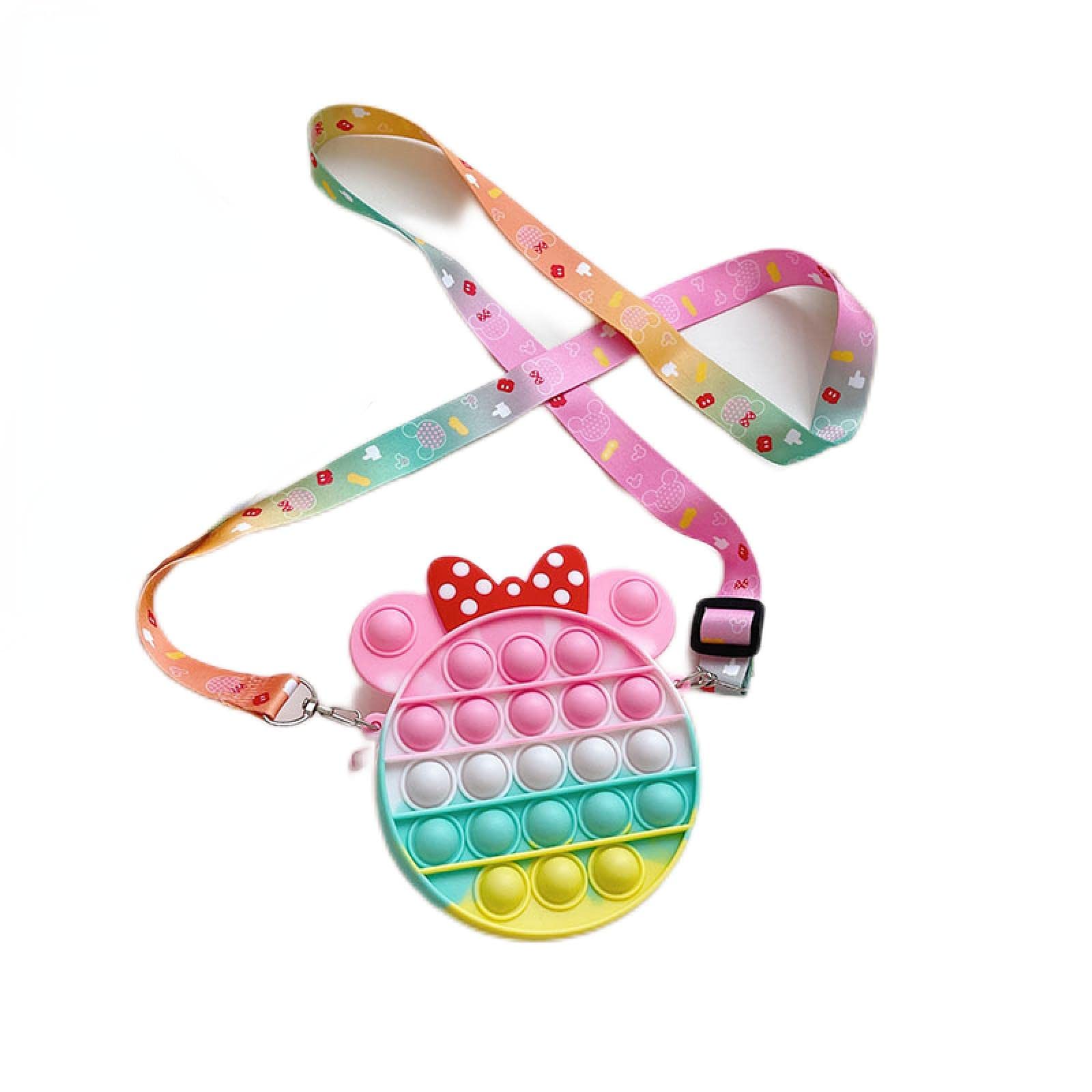 **Cute Cartoon Shoulder Bag for Women & Girls - Sensory Silicone Coin Purse & Anxiety Relief Backpack Toy - Perfect for School, Travel & Stress Relief**