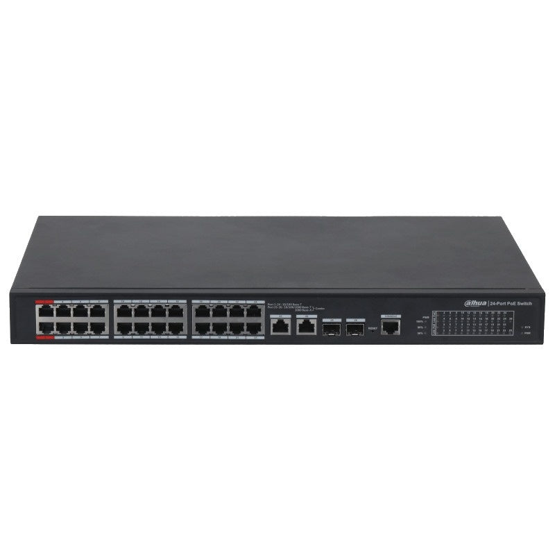 PFS4226 24ET 360 24-Port 100Mbps + 2-Port Gigabit PoE Switch | High-Speed Network Switch for Office & Home Use | Perfect for Smart Home Devices, IP Cameras & VoIP Phones