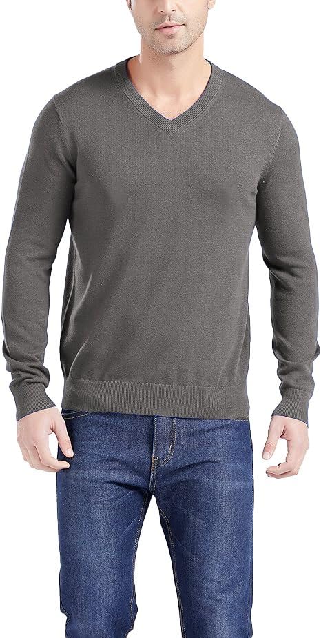 100% Cotton V-Neck Sweater for Men - Soft & Comfortable Pullover Black V-Neck Sweater - Casual & Business Wear - Perfect for Office, Dating & Everyday Outfits
