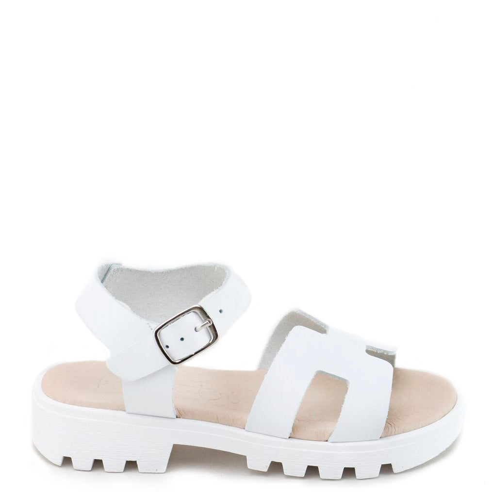 Papanatas White H Sandal - Comfortable Women's Summer Sandals for Beach, Walking & Casual Outfits