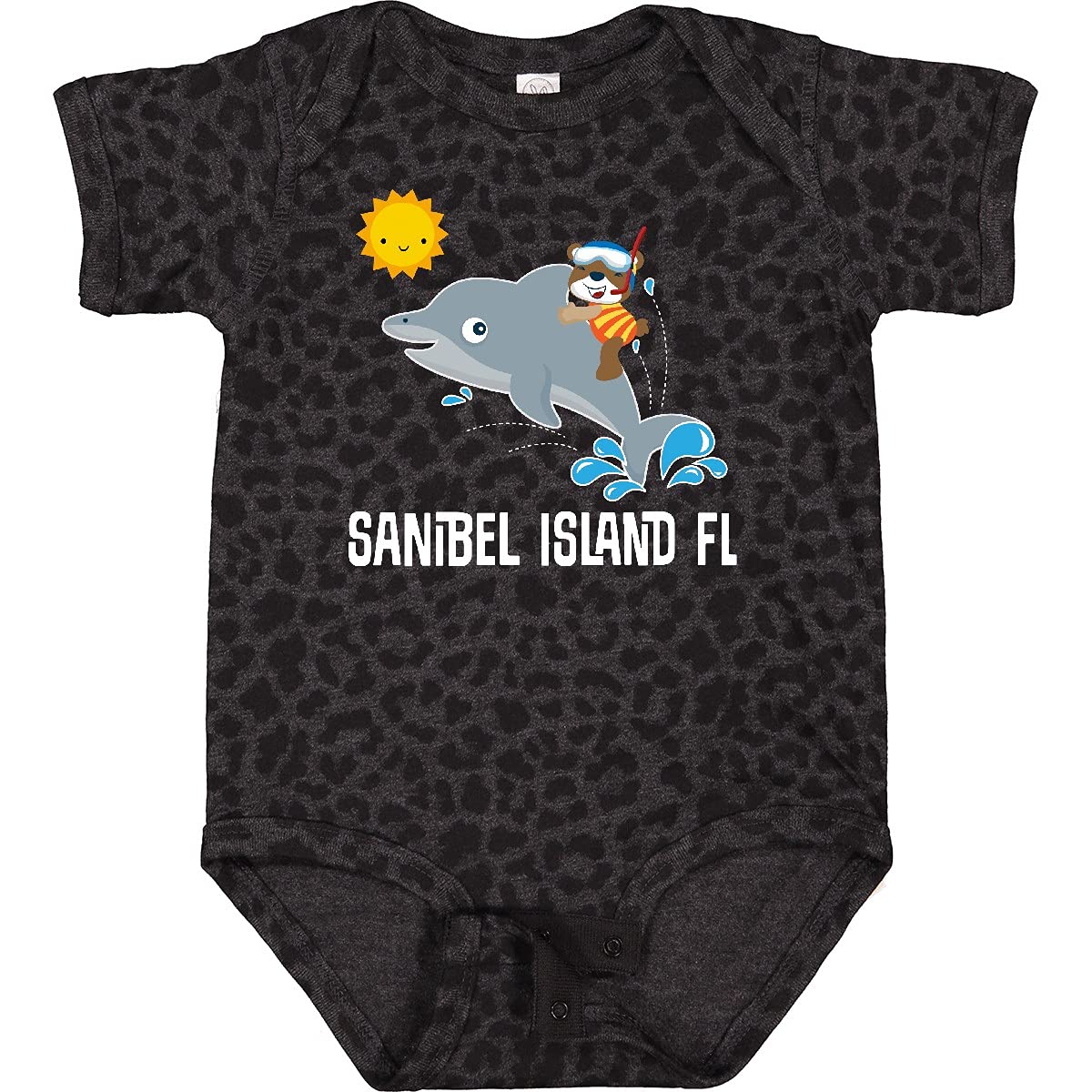 Inktastic Sanibel Island Florida Dolphin Baby Bodysuit - Cute Infant Onesie for Beach Vacation & Family Outings - Perfect Gift for Newborns & Baby Showers