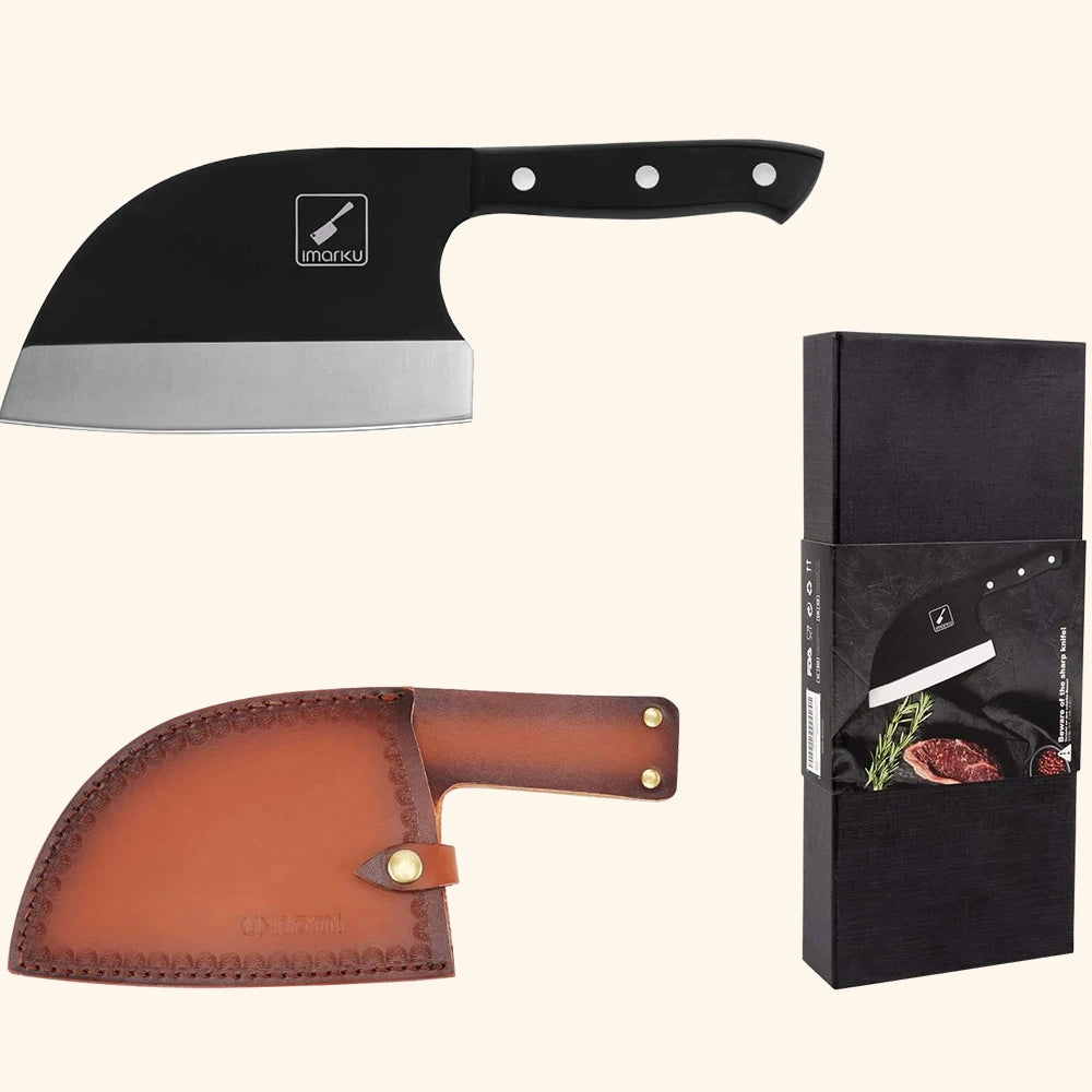 **Imarku 6.7-inch Professional Camping & BBQ Butcher Knife with Sheath – Perfect for Outdoor Cooking, Hunting, and Survival Gear**