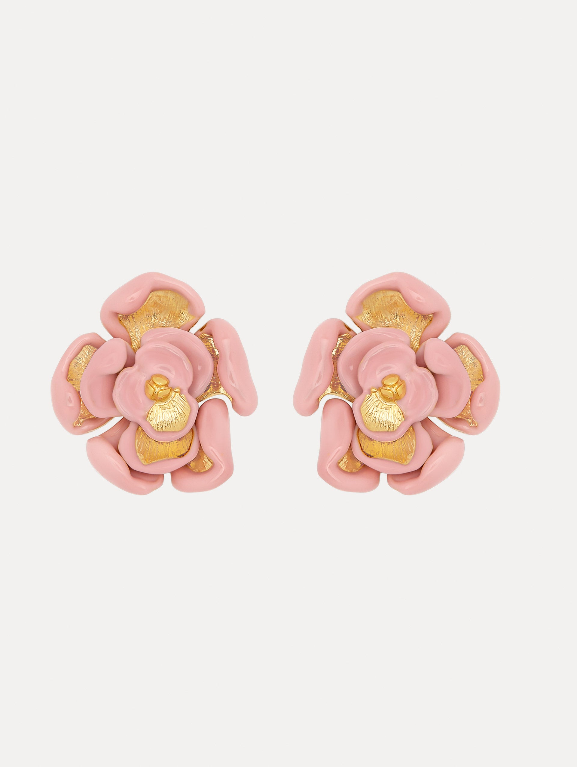 Enamel Rose Earrings for Women - Elegant Floral Dangle Earrings for Valentine's Day, Wedding & Party Jewelry Gift