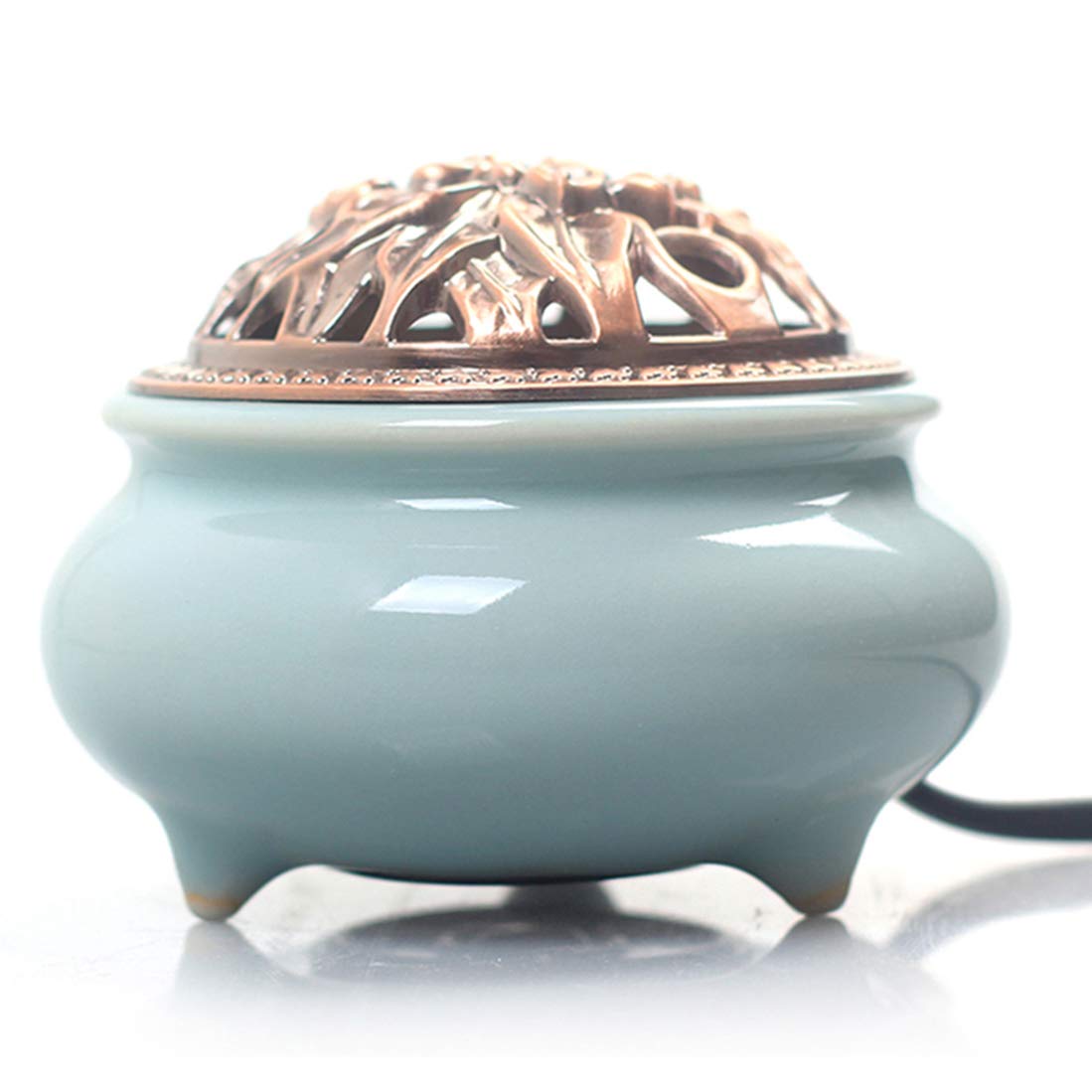 ZYFA Electric Incense Burner Heater - Adjustable Temperature (50-320°C) & Timer - Porcelain Ceramic Censer for Home, Office, Meditation & Aromatherapy Use
