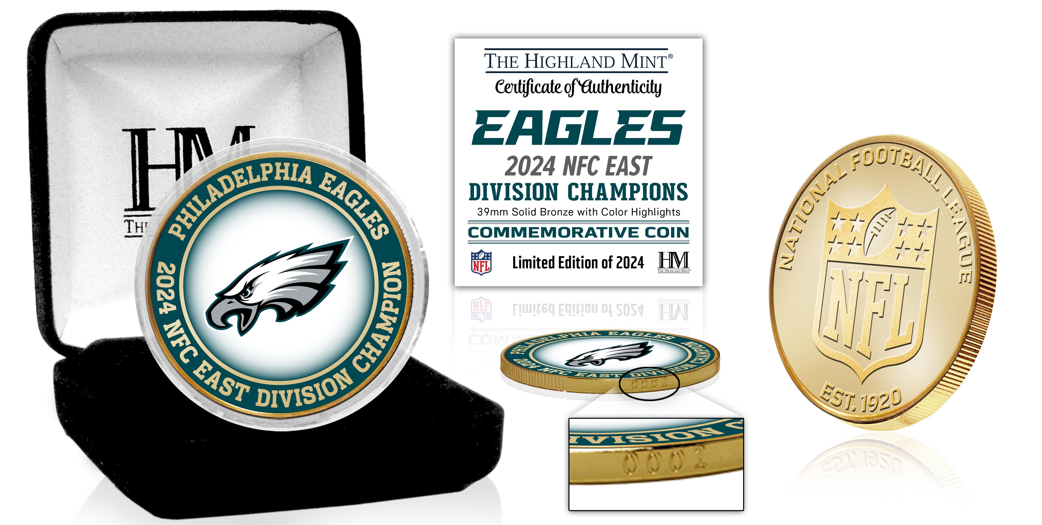 Philadelphia Eagles NFC East Division Champions Commemorative Bronze Coin - Perfect for Collectors, Fans, and Sports Memorabilia Displays