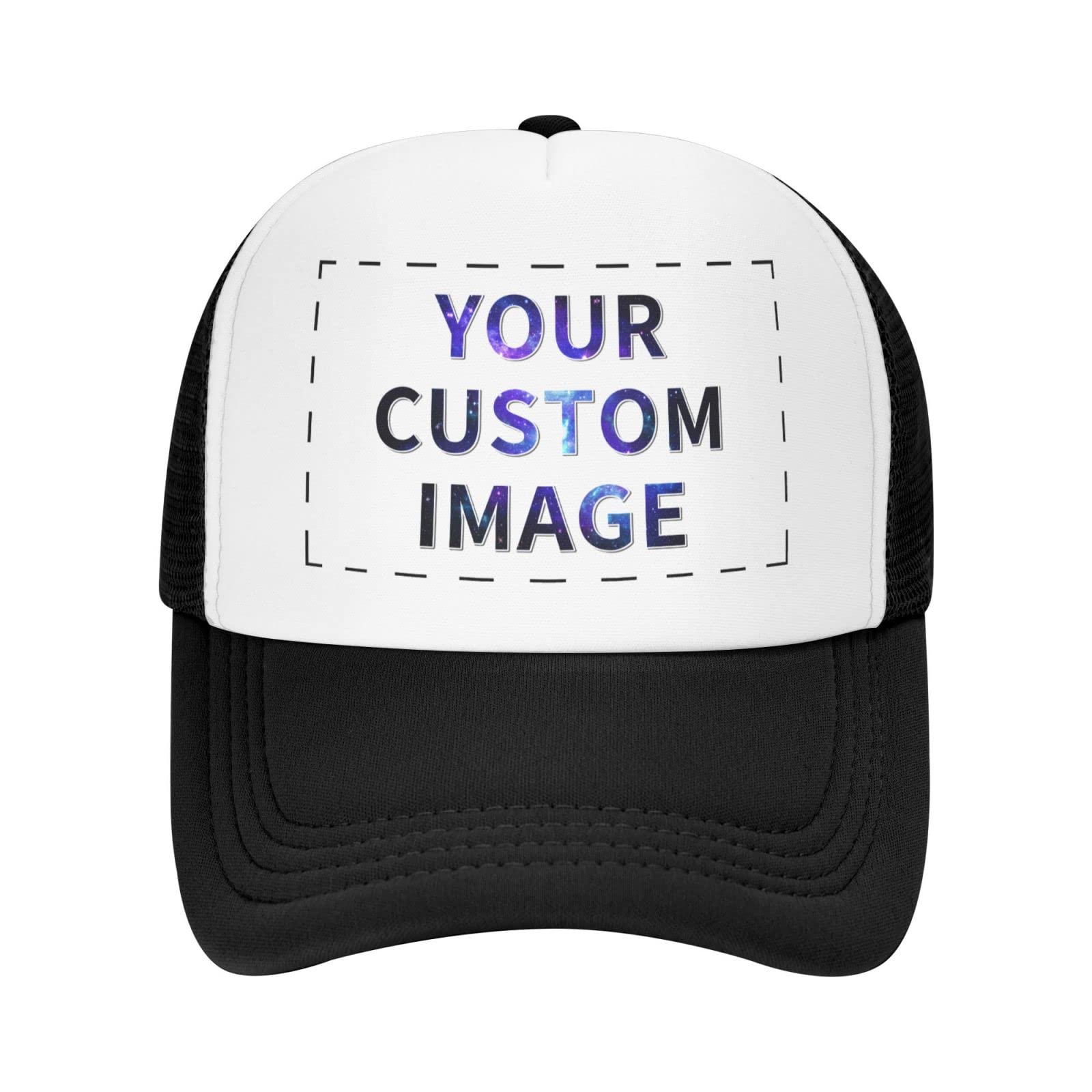 Custom Trucker Hats for Men & Women - Personalized Photo Baseball Caps - Design Your Own Hat - Black - Perfect for Sports, Outdoor Activities & Casual Wear