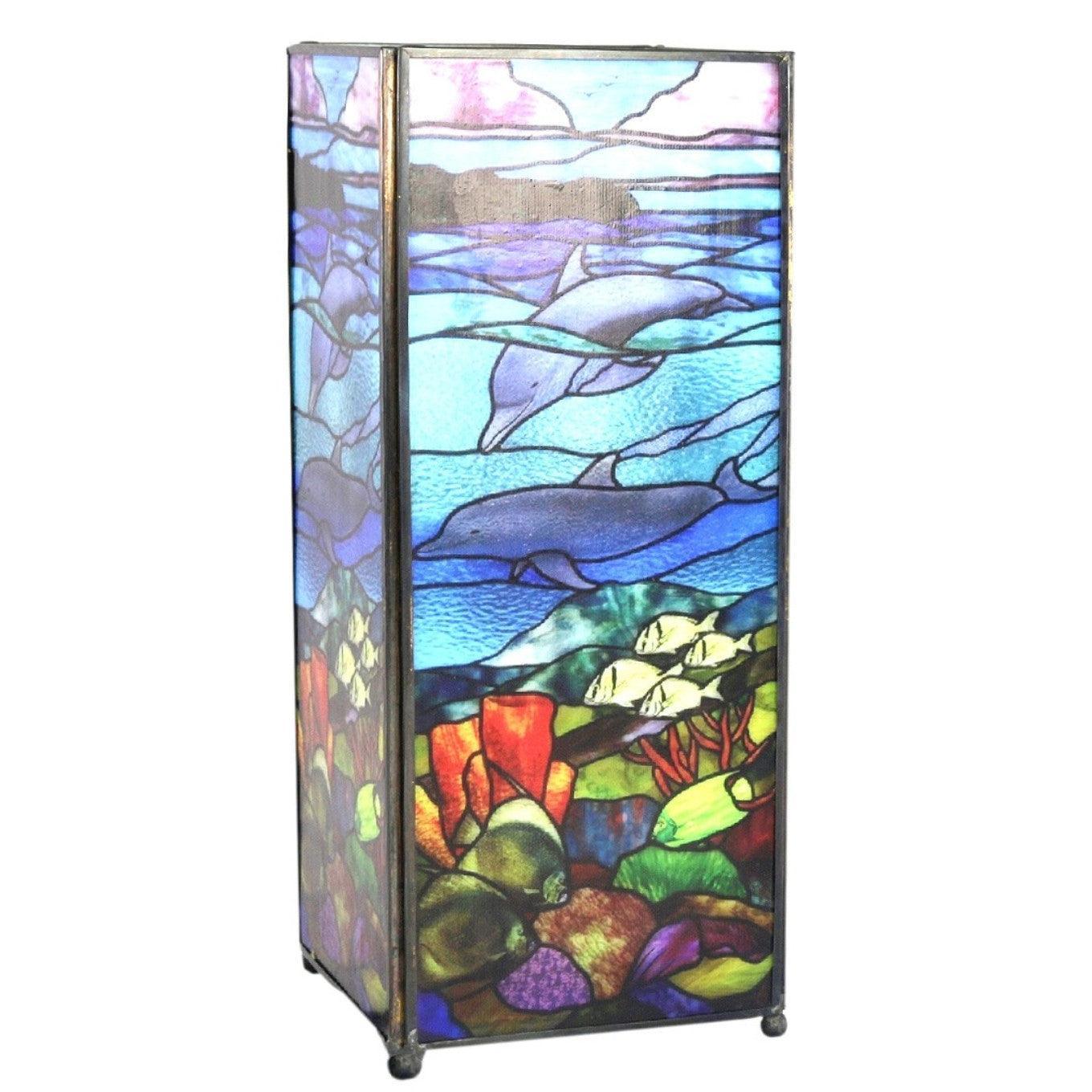Ocean Square Screen Printed Lamp - Modern LED Night Light for Bedroom, Nursery & Living Room - Perfect for Relaxation & Decor