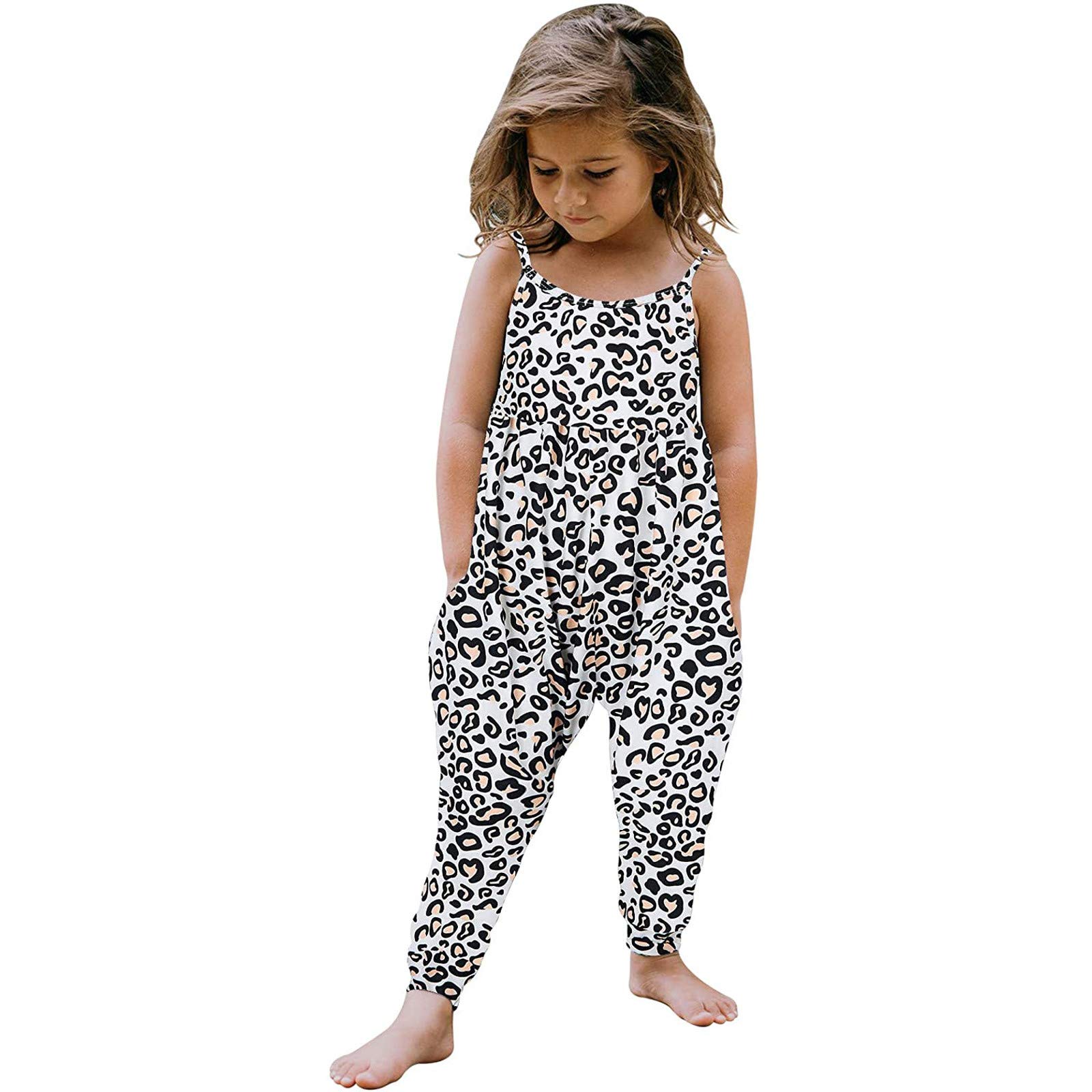 VECDUO Toddler Girls Sleeveless Romper Jumpsuit - Cute Printed One-Piece Playsuit for Baby & Kids | Perfect Summer Outfit for Playdates, Beach & Outdoor Activities