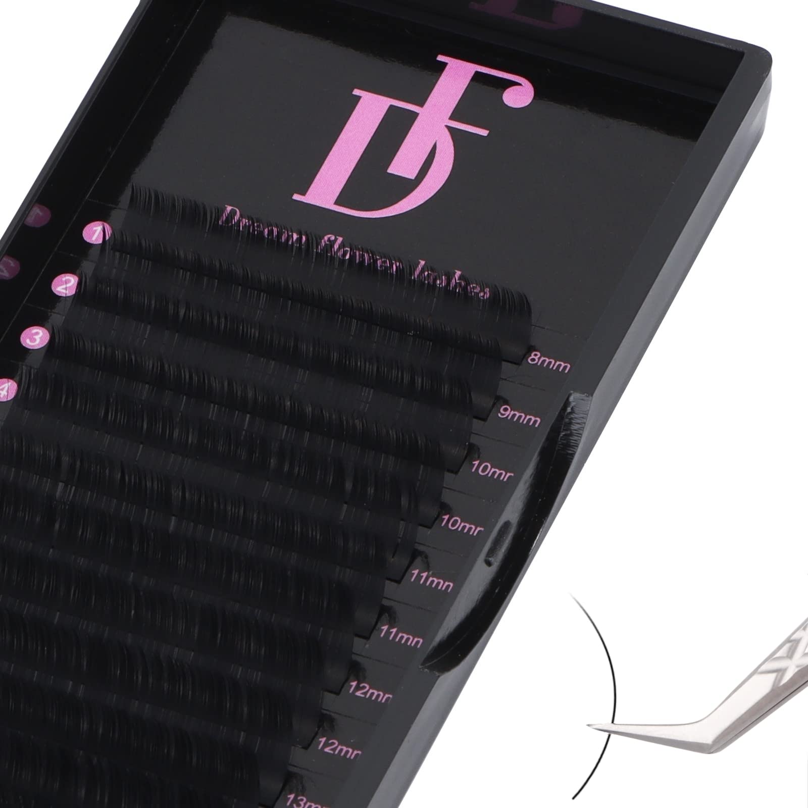 Premium DF Eyelash Extensions - 0.05D Individual Lashes (15-20mm Mixed Lengths) for Professional Volume Lash Enhancement | Salon & DIY Home Use