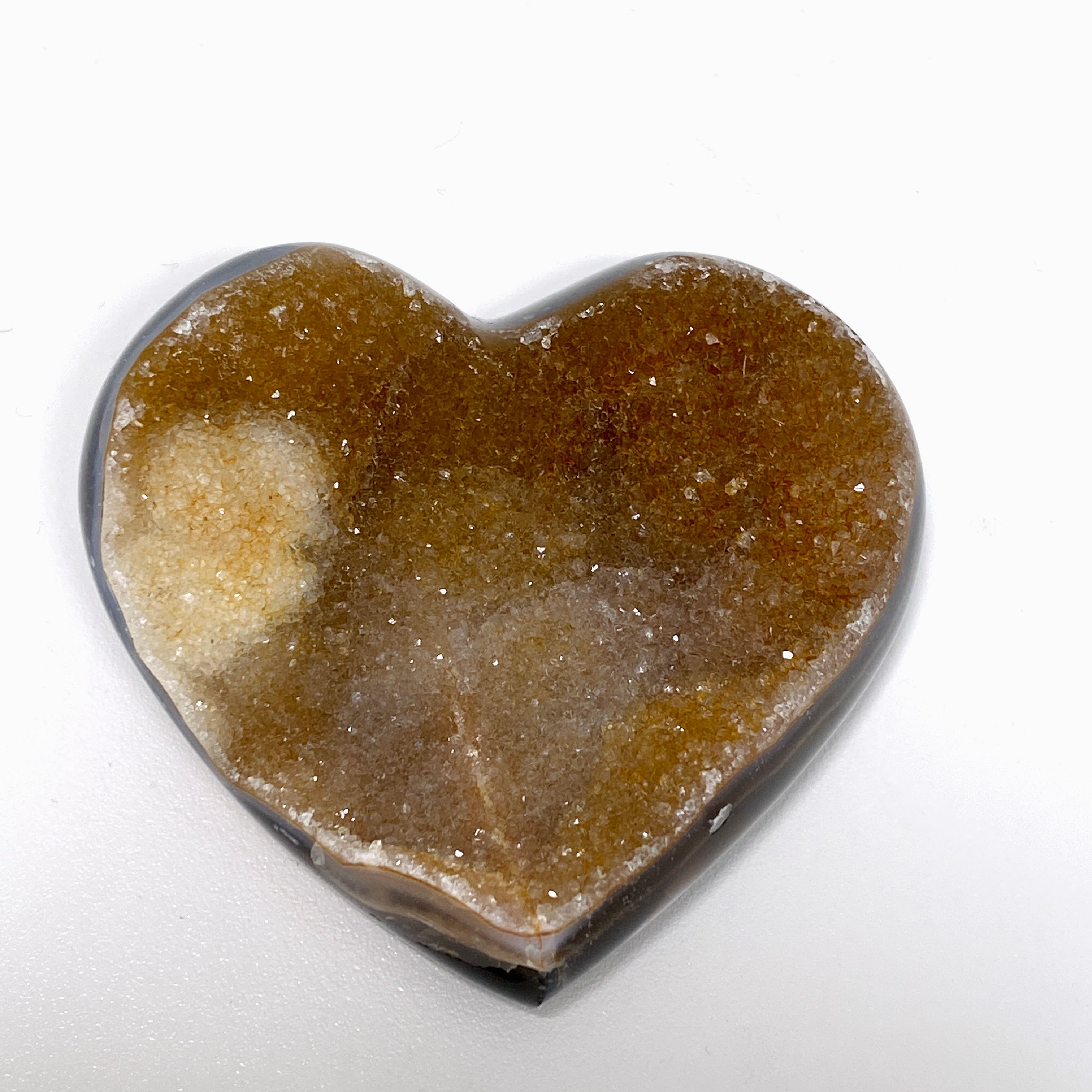 Natural Agate Druzy Heart Pendant - AMH 03 | Healing Crystal Jewelry for Meditation, Energy Balancing & Spiritual Gifts