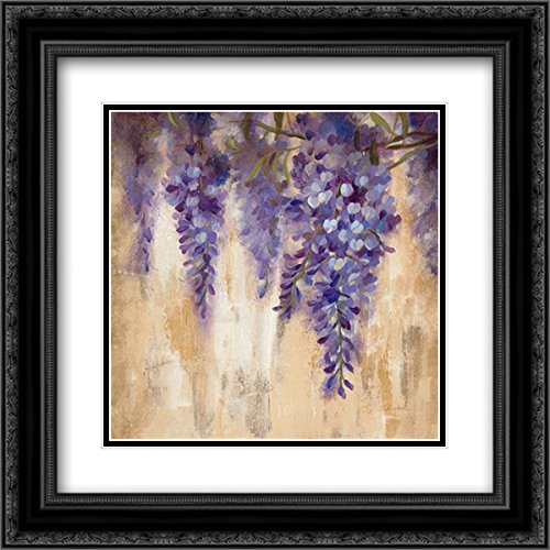 Silvia Vassileva 'Wisteria Bloom I' 15x15 Black Ornate Framed Double Matted Museum Art Print - Perfect for Living Room, Bedroom & Office Wall Decor