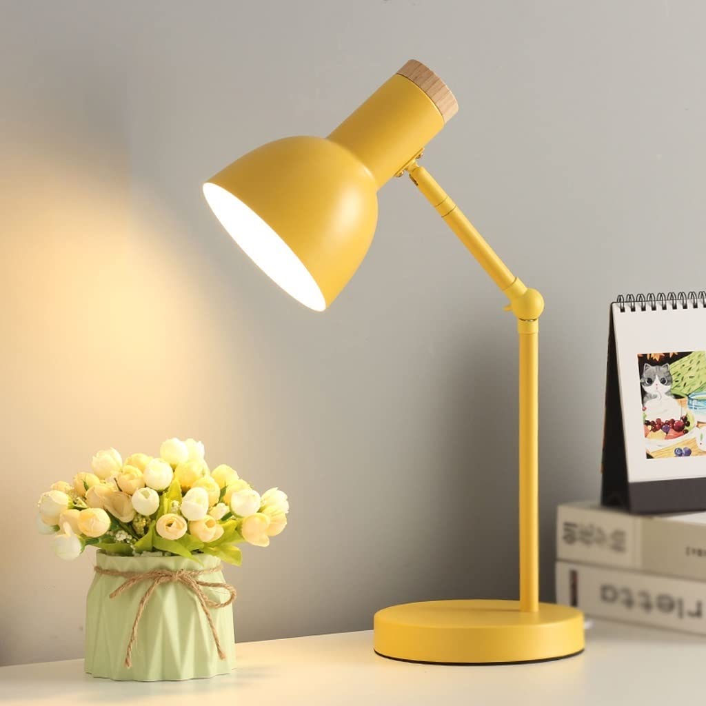 Modern Eye Protection LED Desk Lamp - Adjustable Brightness for Study, Office & Bedroom | Dorm Reading Lamp with USB Port, Yellow Light for Home Decor & Workspace