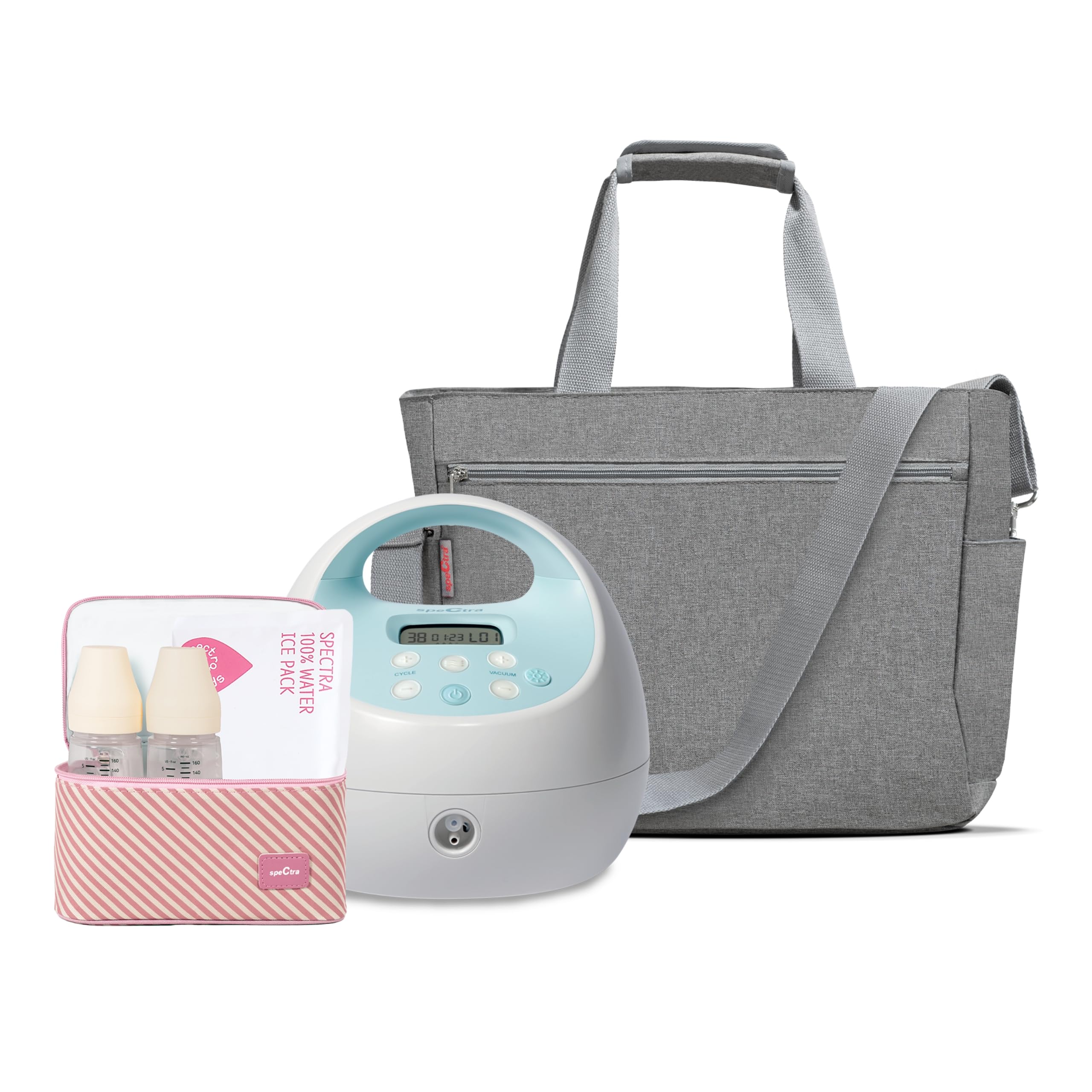 Spectra S1 Plus Electric Breast Pump with Tote Bag, Milk Bottles & Cooler - Portable Hospital-Grade Pumping for Nursing Moms - Perfect for Travel, Work & Late Night Feedings