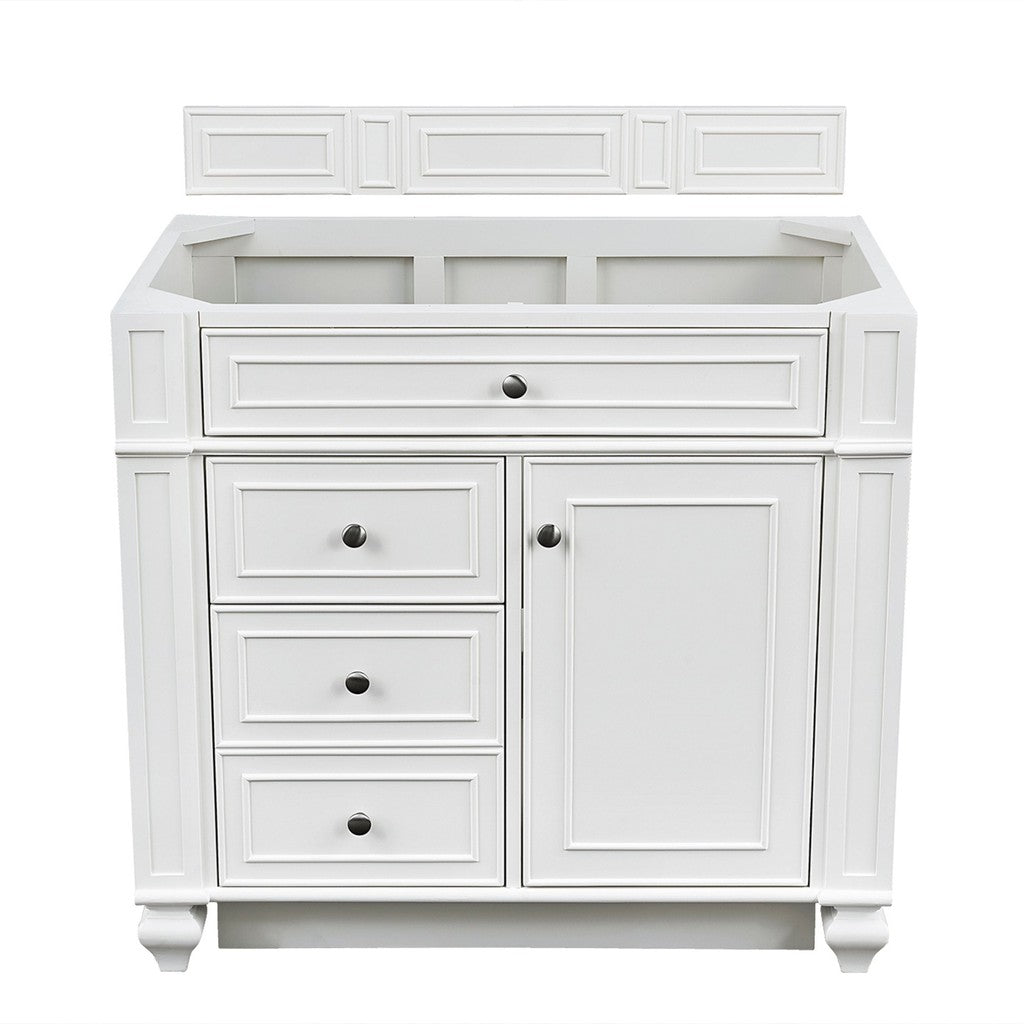 James Martin Vanities Bristol Collection 36-Inch Single Bathroom Vanity in Bright White - Cabinet Only for Modern Home Bathroom Remodeling & Renovation Projects