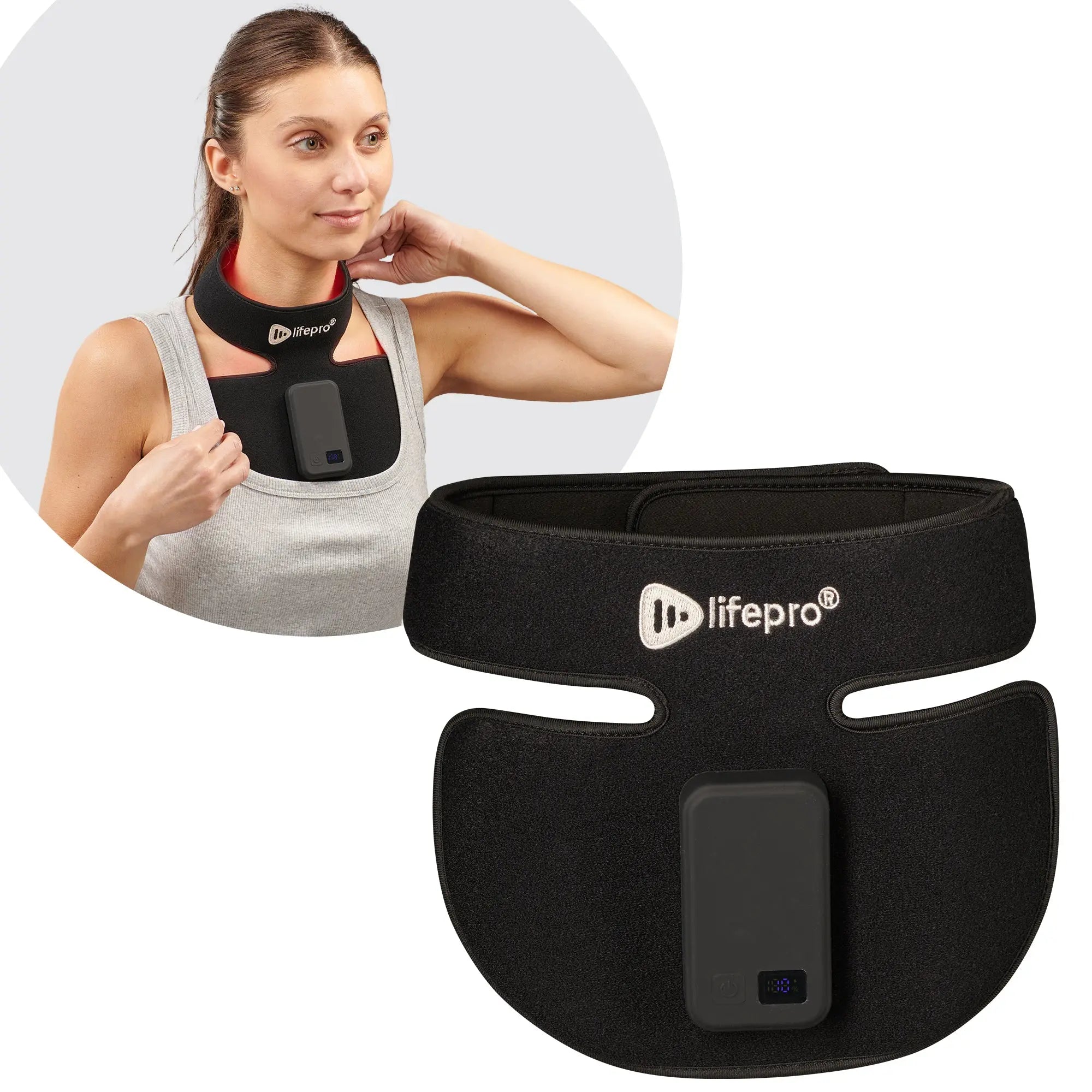 Luminova™ Pro Red Light Therapy Neck Device for Pain Relief & Skin Rejuvenation - Portable LED Light Therapy for Home Use, Travel & Office