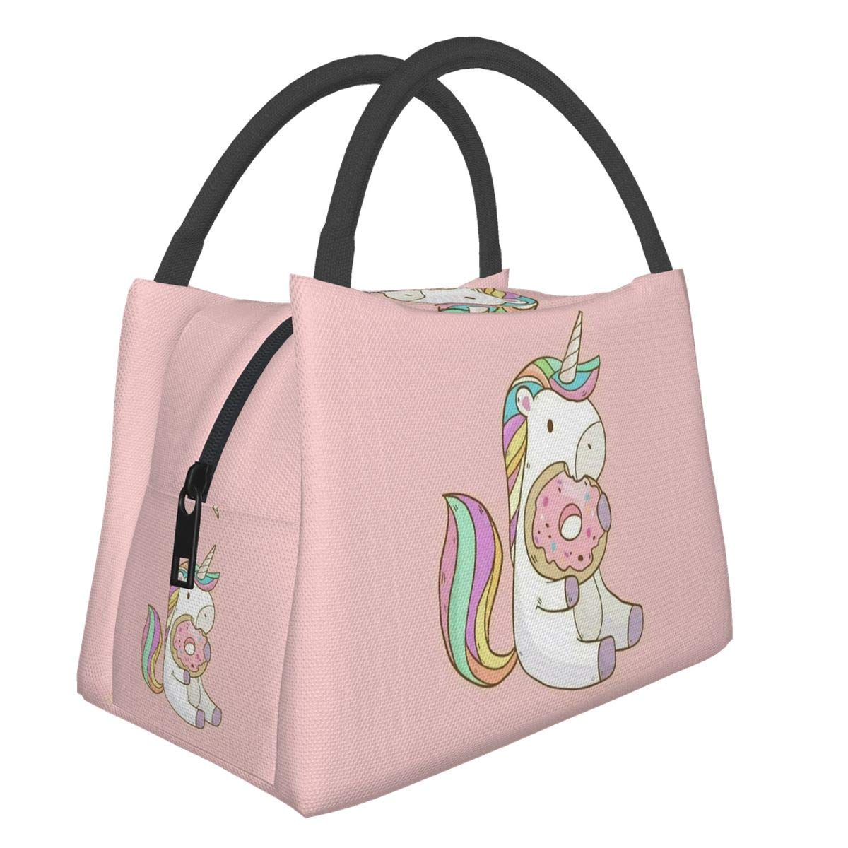 Rainbow Unicorn & Donut Insulated Lunch Bag - Reusable Thermal Tote for Work, School, Picnic & Travel - Cute Lunch Box for Men & Women (Perfect for Office, Outdoor Activities & Daily Commute)