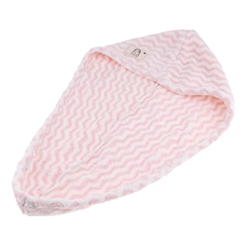Super Soft Microfiber Hair Towel Wrap for Women - Ultra Absorbent Quick Dry Hair Turban for Long & Thick Hair (Pink & White) - Perfect for Post Shower, Salon Styling & Travel