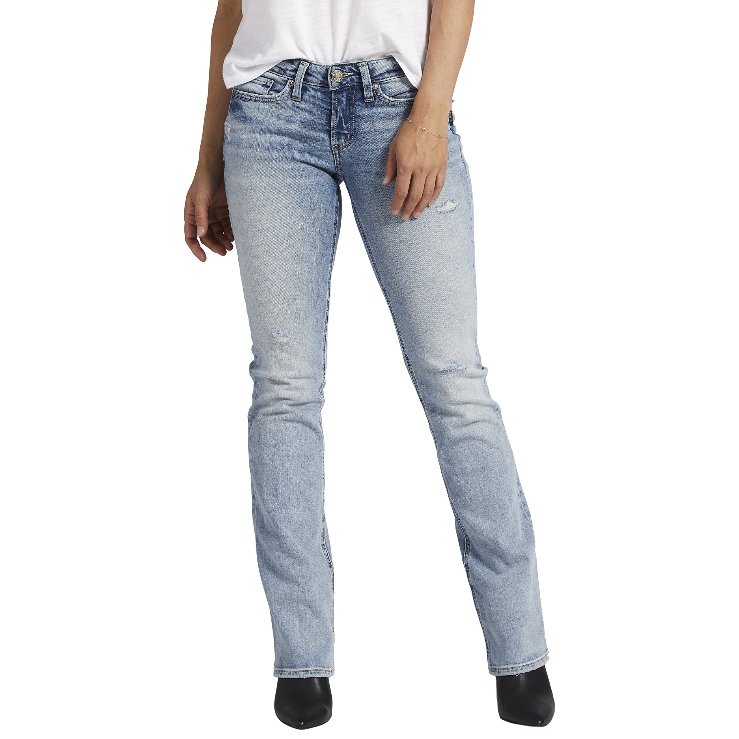 Silver Jeans Co. Women's Tuesday Low Rise Slim Bootcut Jeans - Stretch Denim Pants for Casual Wear & Night Out | Perfect for Work, Dating & Weekend Outfits