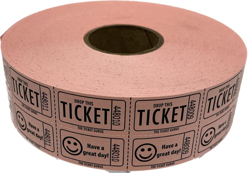 Double Smile Raffle Tickets - 2000 Per Roll (Pink) | Bulk Fundraising Raffle Tickets for School Events, Carnivals & Charity Draws | The Ticket Gurus