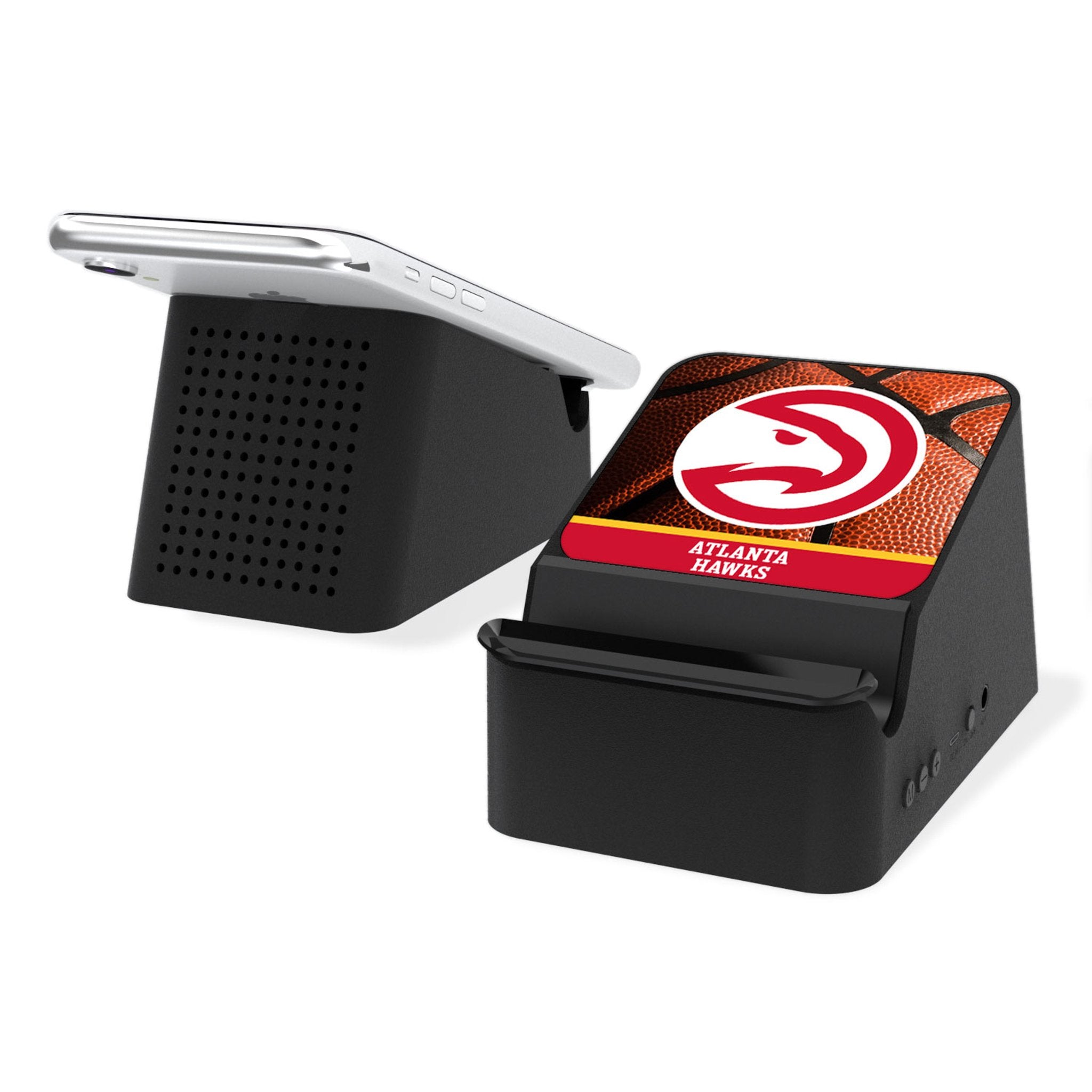 Atlanta Hawks NBA Wireless Charging Station with Bluetooth Speaker - Fast Qi Charging Pad for iPhone & Android - Perfect for Home, Office & Game Day Decor