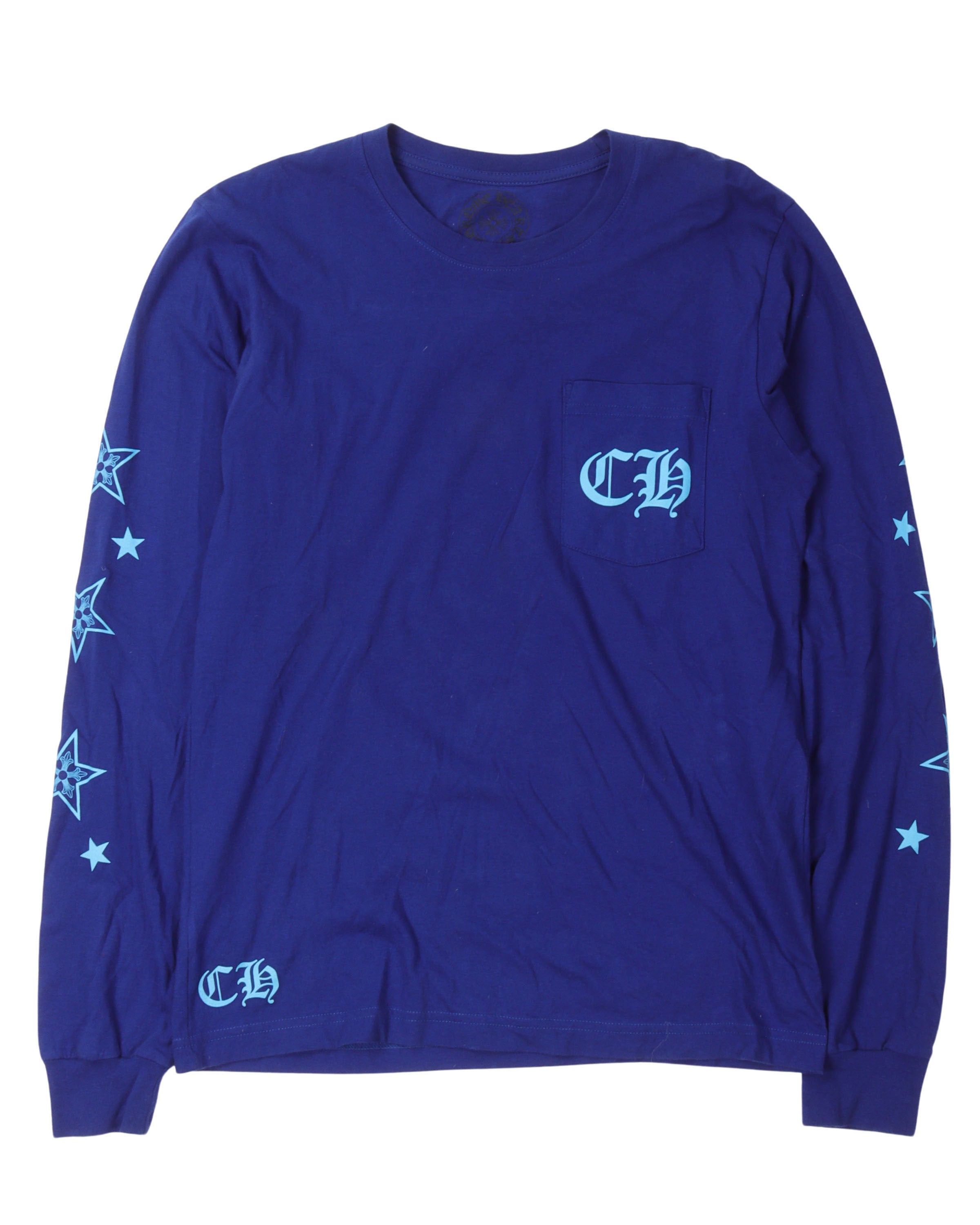 5-Pointed Star Long Sleeve Pocket T-Shirt for Men | Comfortable Casual Tee with Unique Star Design | Perfect for Everyday Wear, Street Style & Outdoor Activities