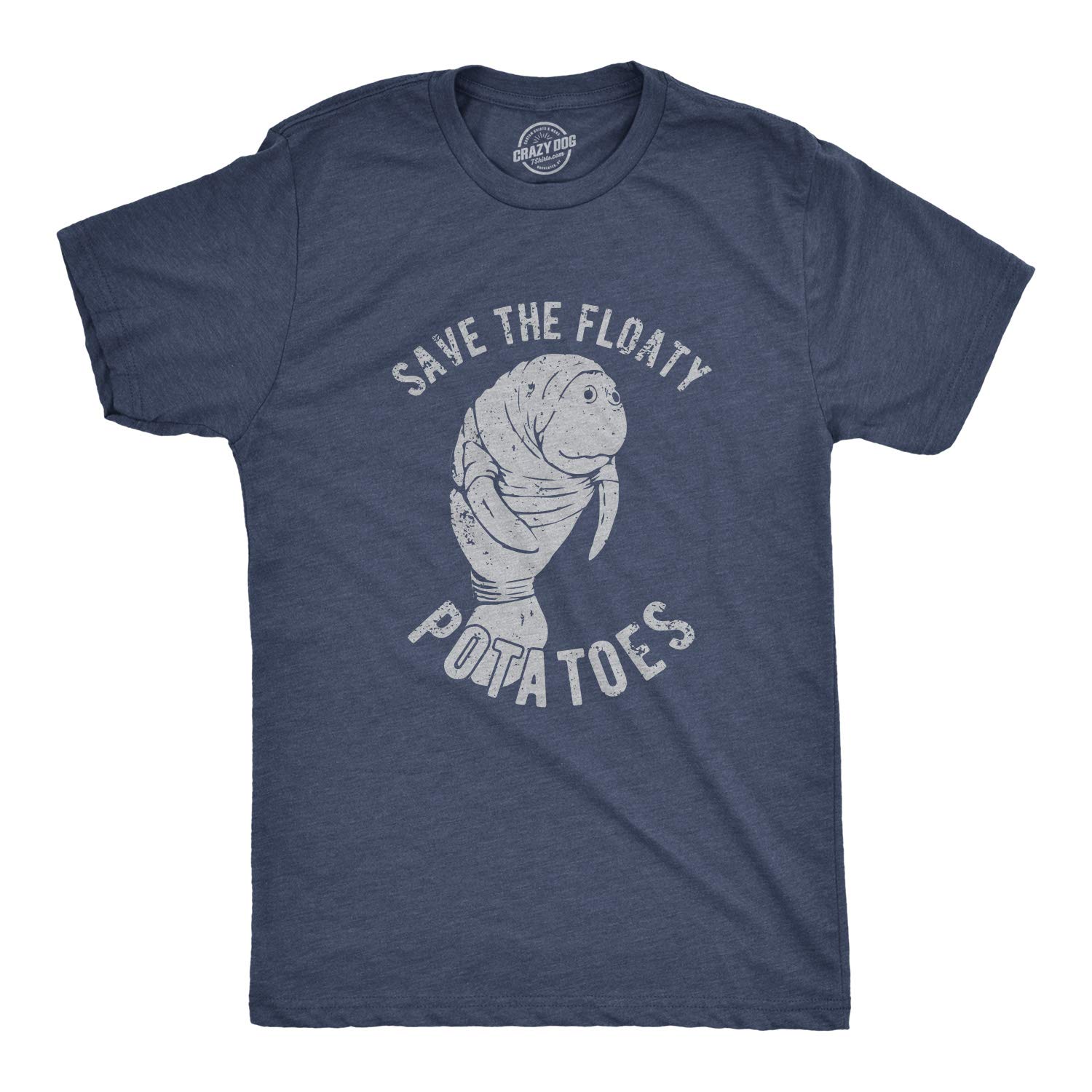 Funny Save The Floaty Potatoes T-Shirt for Men - Hilarious Manatee Conservation Tee - Perfect for Beach Days & Animal Lovers