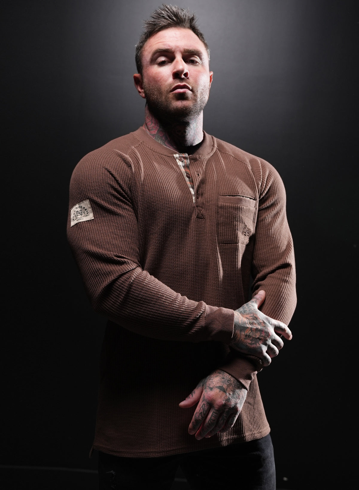Men's Heavyweight Thermal Long Sleeve Shirt in Cocoa - Warm Winter Base Layer for Outdoor Activities & Cold Weather Workwear