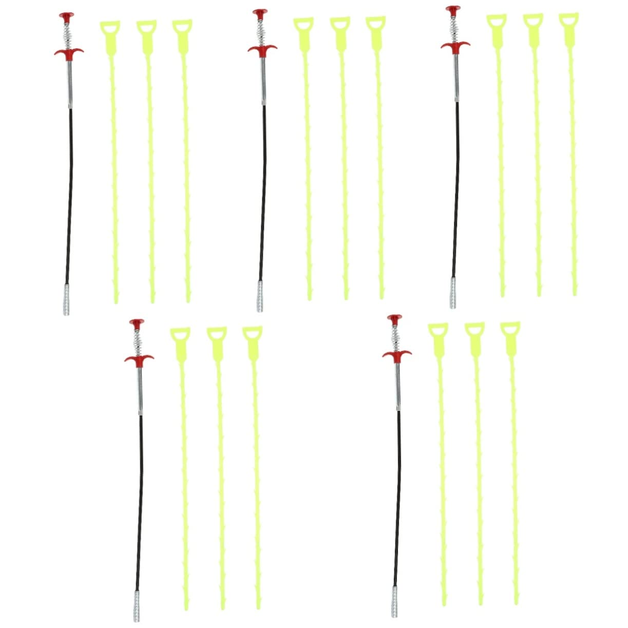 Uonlytech 5-Pack Toilet Bowl Spring Drain Cleaner Tool - Heavy Duty Pipe Unclogger for Sink, Shower & Bathtub Drains - Easy DIY Drain Cleaning Solution for Home & Commercial Use
