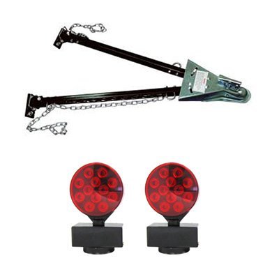 **Universal Heavy Duty Tow Bar Kit with LED Magnetic Tow Lights & Adjustable Mount - Complete Towing Package for Trucks, Trailers, RVs & Boats**    *(Use for Safe Night Towing, Off-Road Hauling, Camping & Marine Applications)*