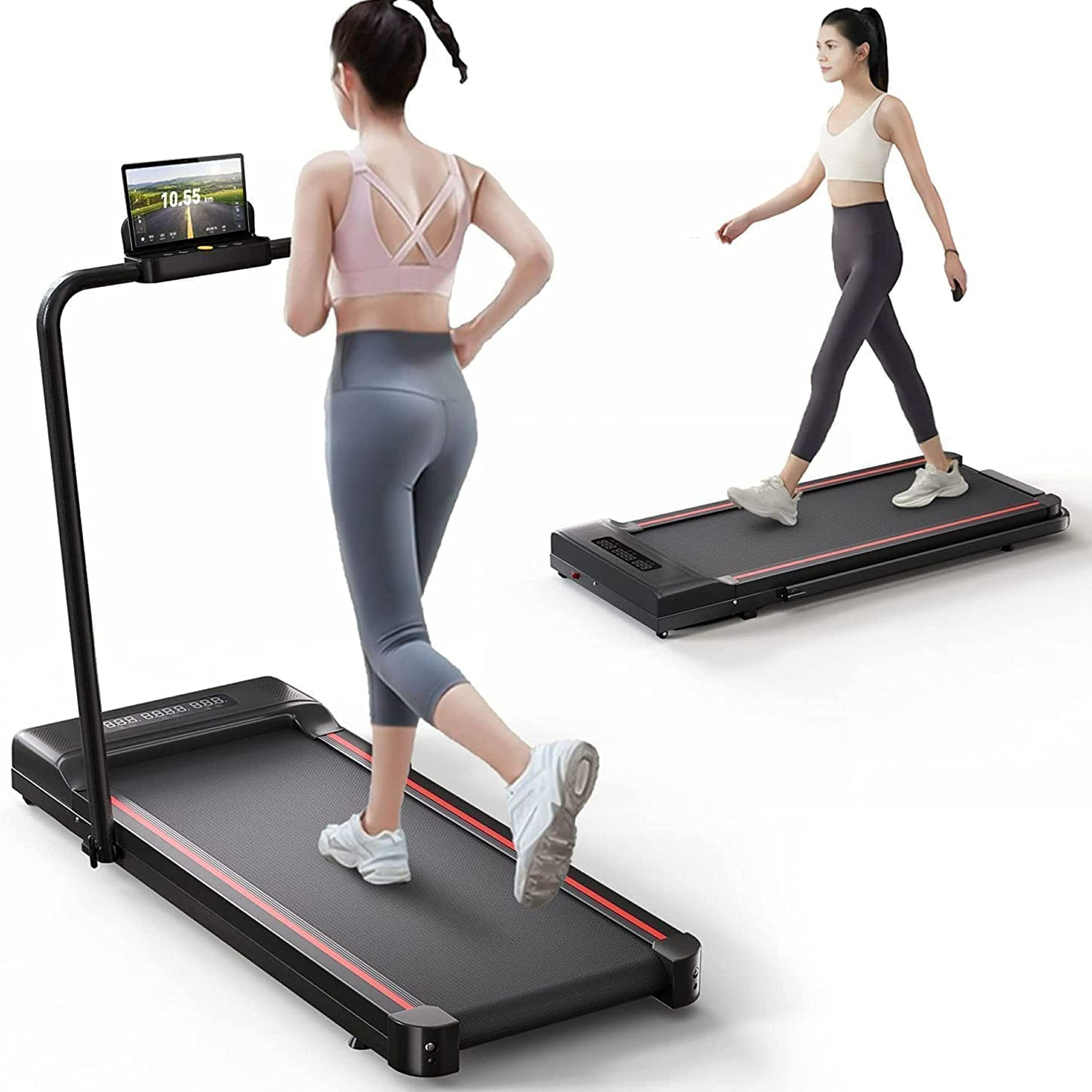 Sperax 3-in-1 Folding Treadmill - Under Desk Walking Pad & Home Exercise Machine with Quiet Motor (Black/Red) | Compact Space-Saving Design for Home Office, Apartment & Small Spaces